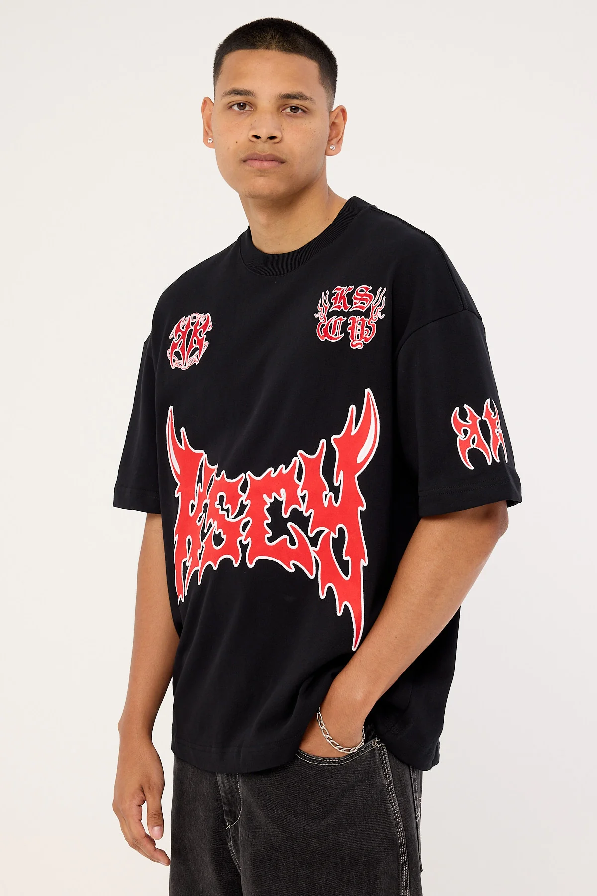 Kiss Chacey Hustler Loopback Street Tee Jet Black - Image 5