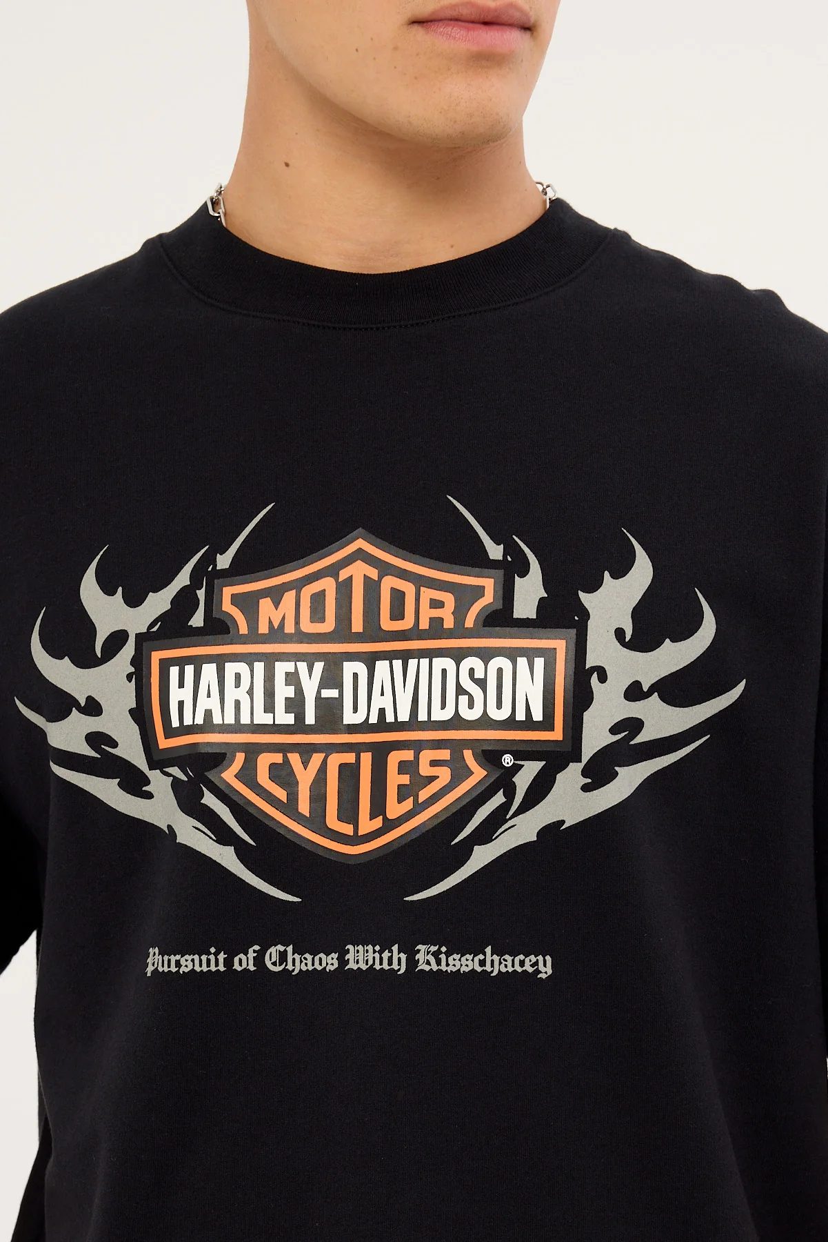 Kiss Chacey KSCY x Harley Davidson Clutch Street Loopback Tee Jet Black - Image 3