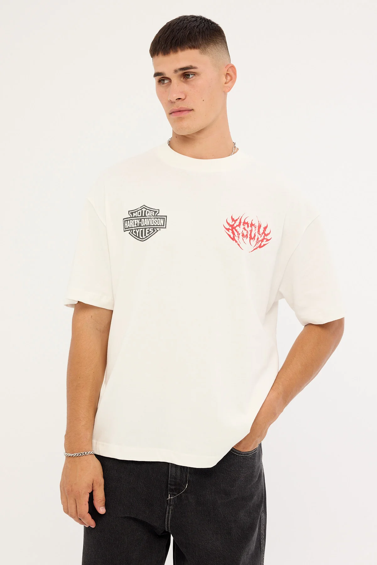 Kiss Chacey KSCY x Harley Davidson Cruiser Street Tee Natural White - Image 3
