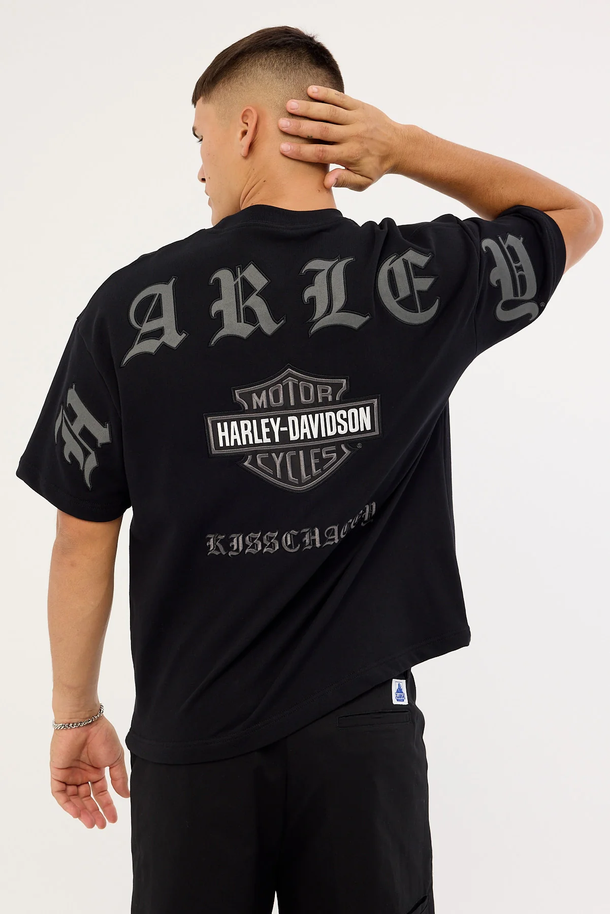 Kiss Chacey KSCY x Harley Davidson Outlaw Loopback Street Tee Jet Black