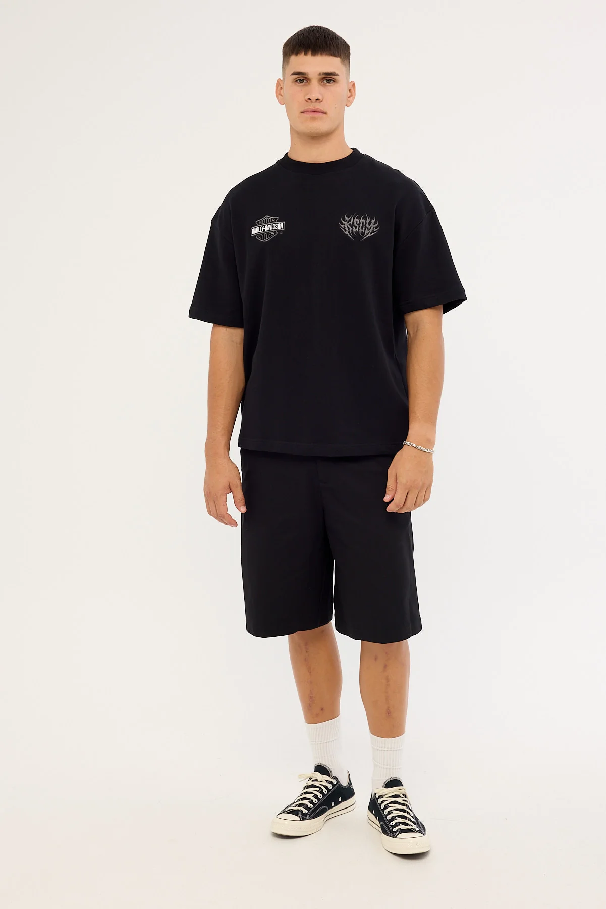 Kiss Chacey KSCY x Harley Davidson Outlaw Loopback Street Tee Jet Black - Image 2