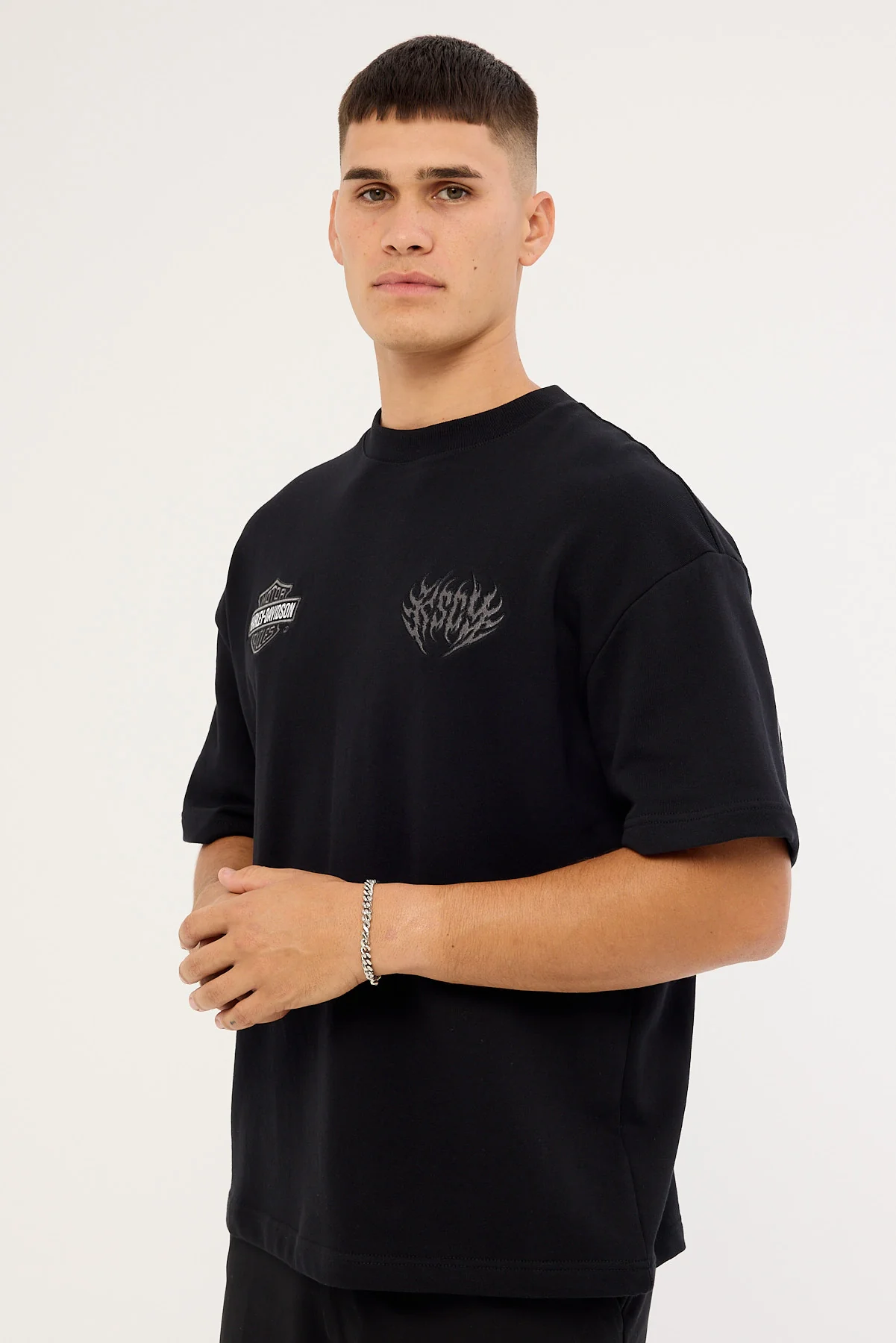 Kiss Chacey KSCY x Harley Davidson Outlaw Loopback Street Tee Jet Black - Image 5