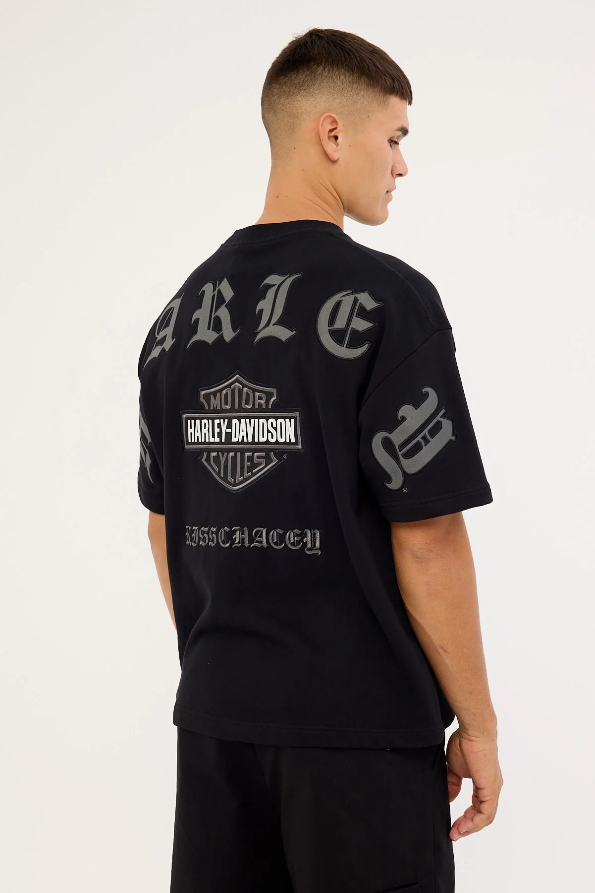 Kiss Chacey KSCY x Harley Davidson Outlaw Loopback Street Tee Jet Black - Image 6