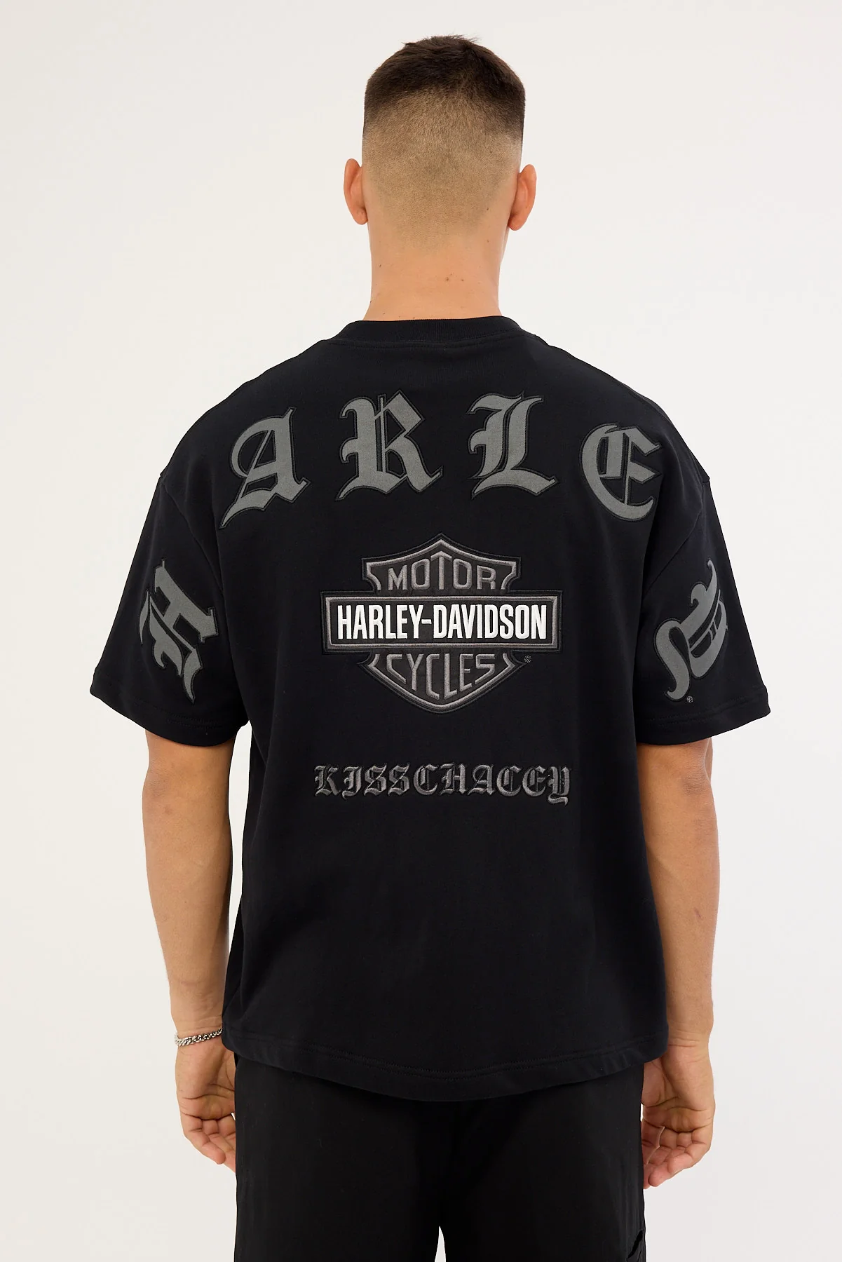 Kiss Chacey KSCY x Harley Davidson Outlaw Loopback Street Tee Jet Black - Image 7