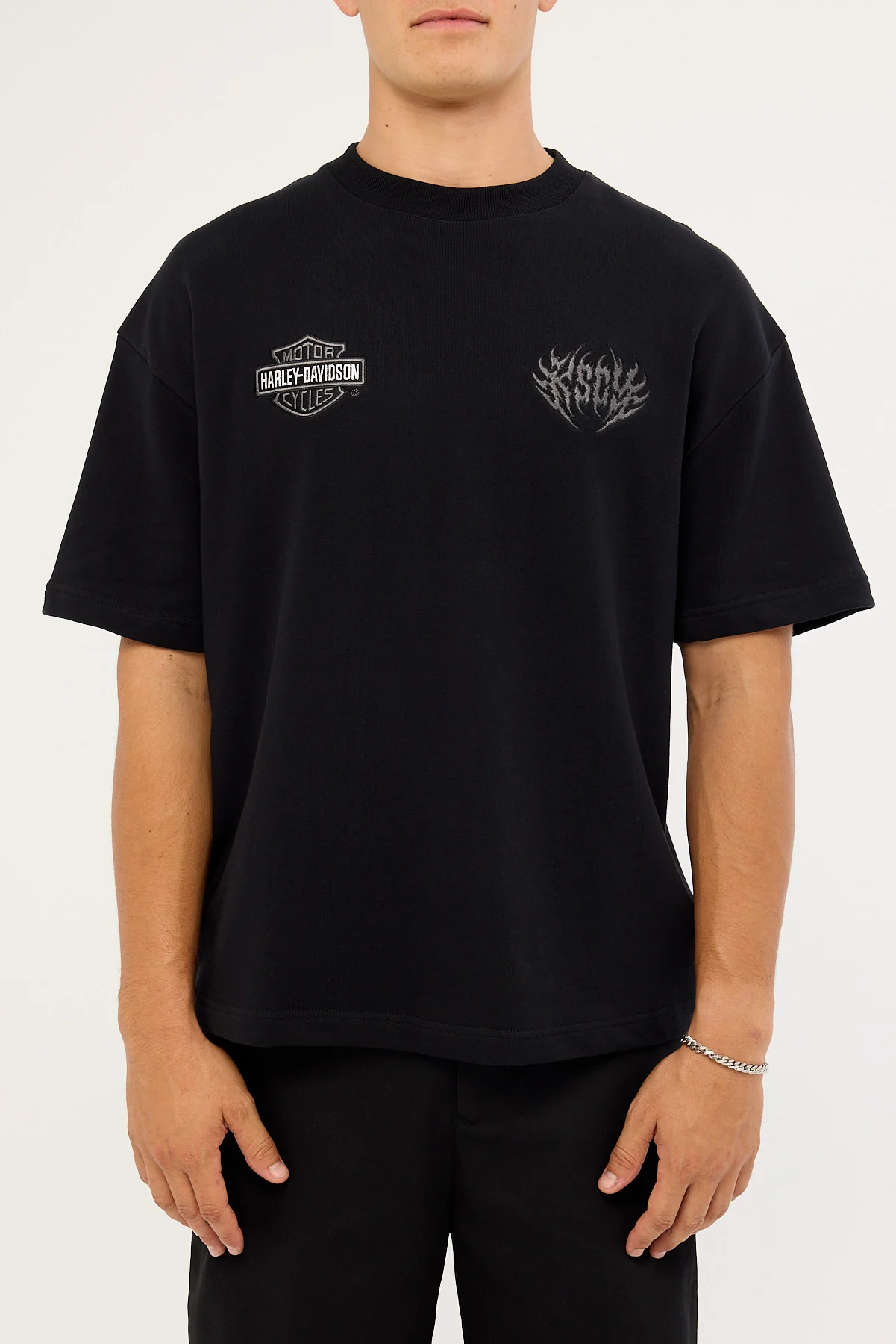 Kiss Chacey KSCY x Harley Davidson Outlaw Loopback Street Tee Jet Black - Image 8