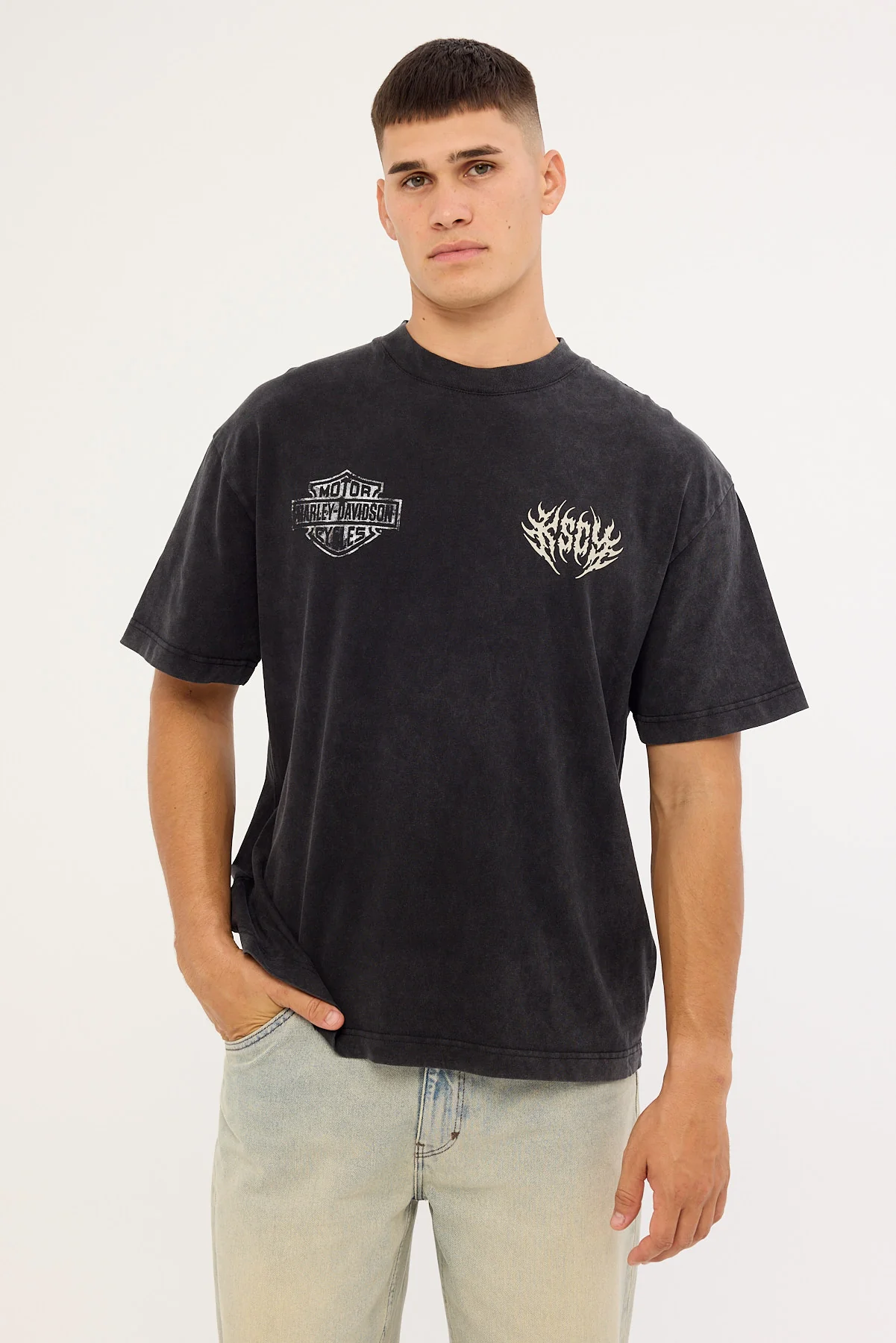 Kiss Chacey KSCY x Harley Davidson Resurgence Street Tee Snow Black - Image 3