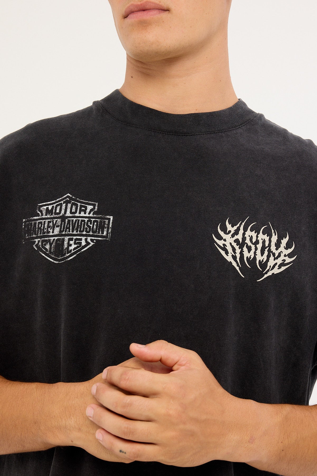 Kiss Chacey KSCY x Harley Davidson Resurgence Street Tee Snow Black - Image 4