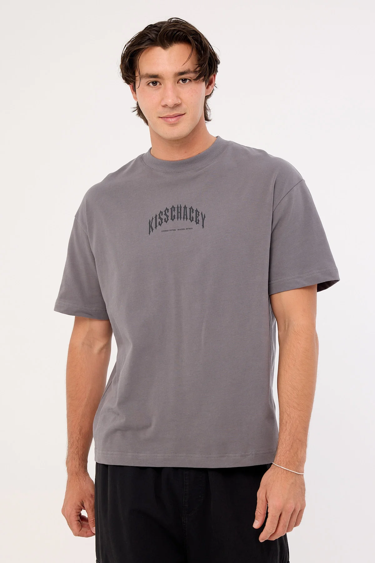 Kiss Chacey Manor Oversized Tee Charcoal - Image 3