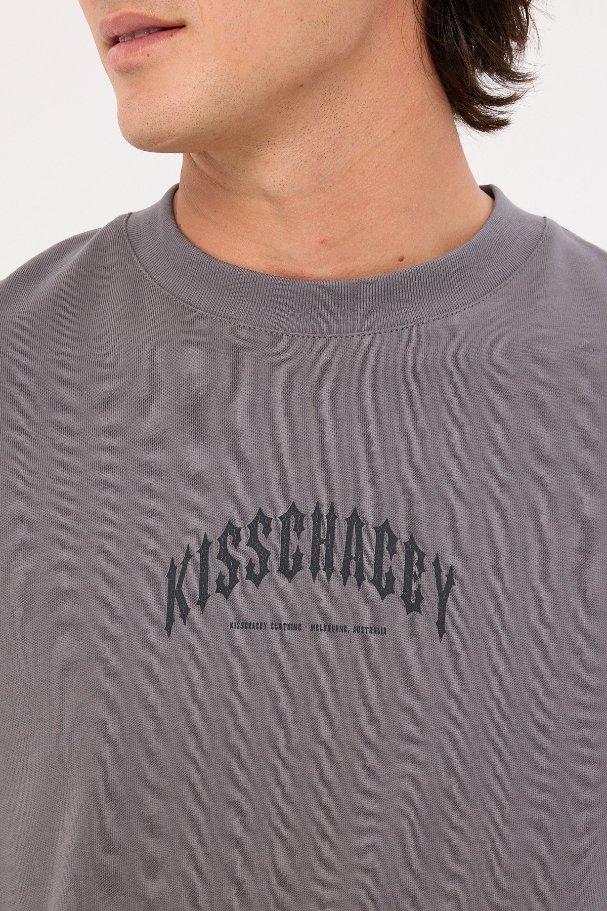 Kiss Chacey Manor Oversized Tee Charcoal - Image 4