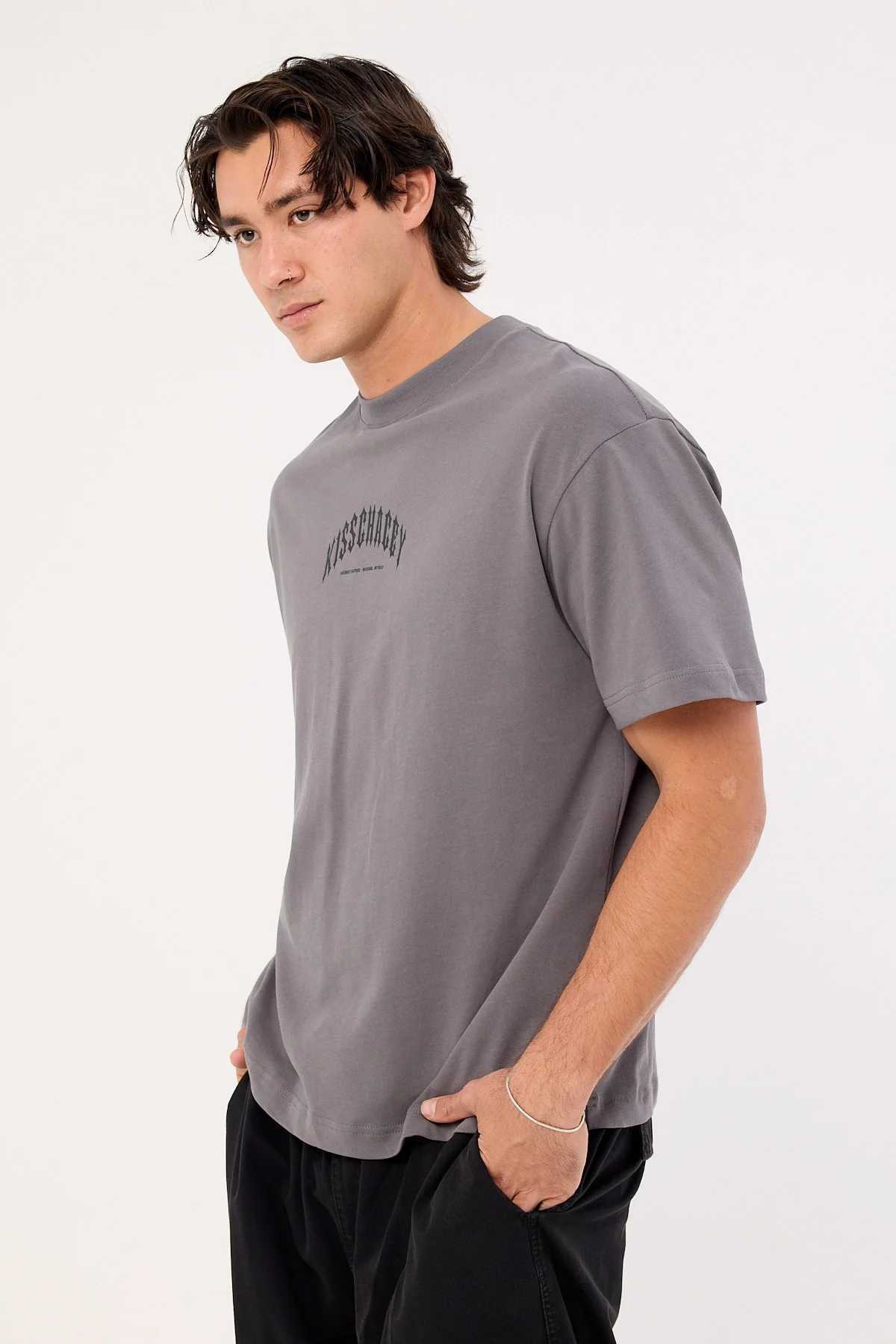 Kiss Chacey Manor Oversized Tee Charcoal - Image 5