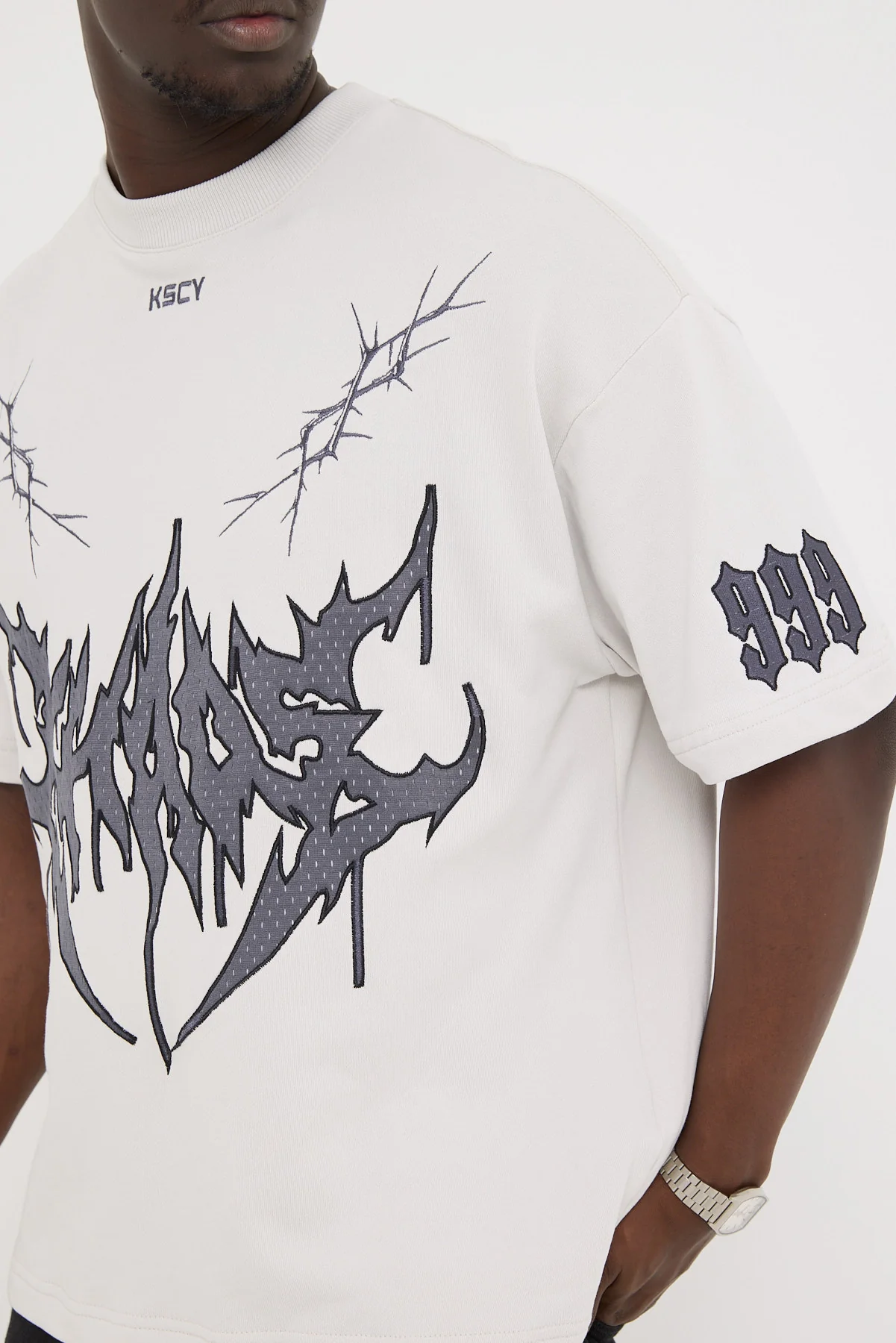 Kiss Chacey Shake Loopback Street Tee Glacier Grey - Image 4