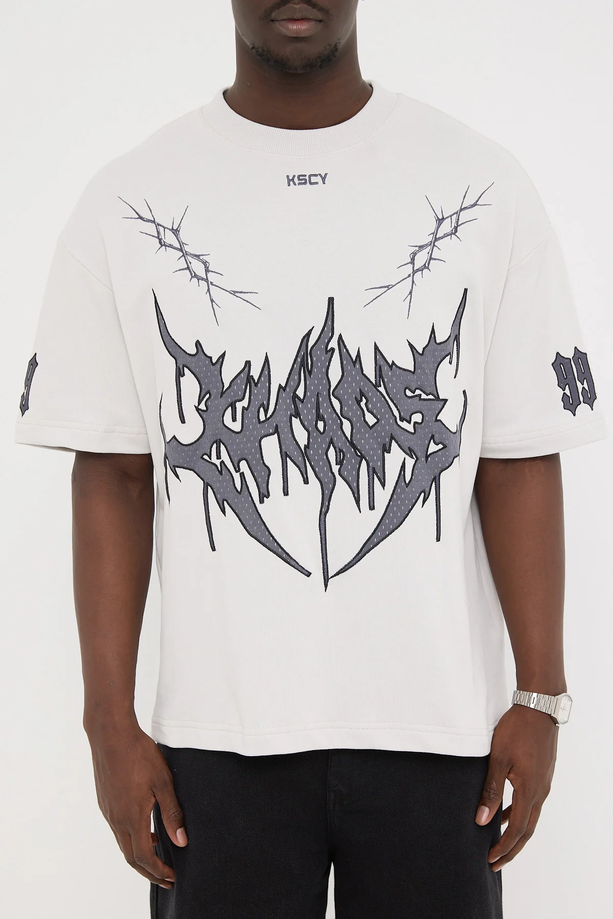 Kiss Chacey Shake Loopback Street Tee Glacier Grey - Image 6