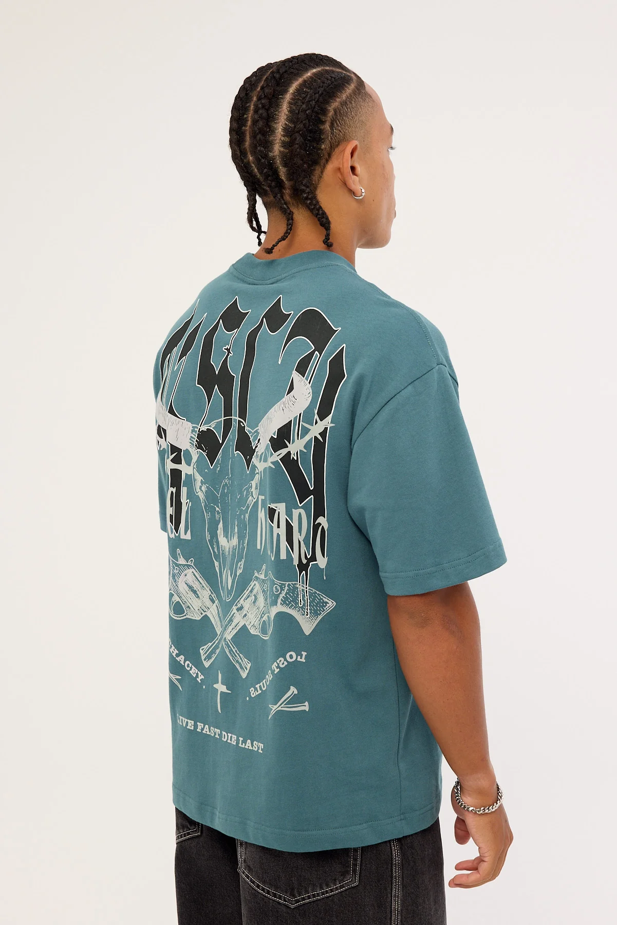 Kiss Chacey Steel Heart Street Tee Bright Teal - Image 5