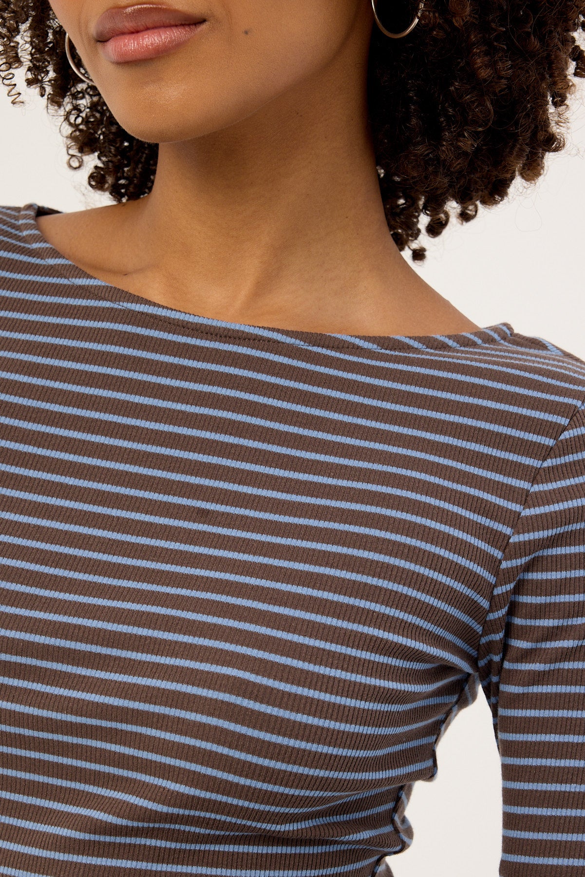 L&t Amina Stripe Long Sleeve T-shirt Brown - Image 5