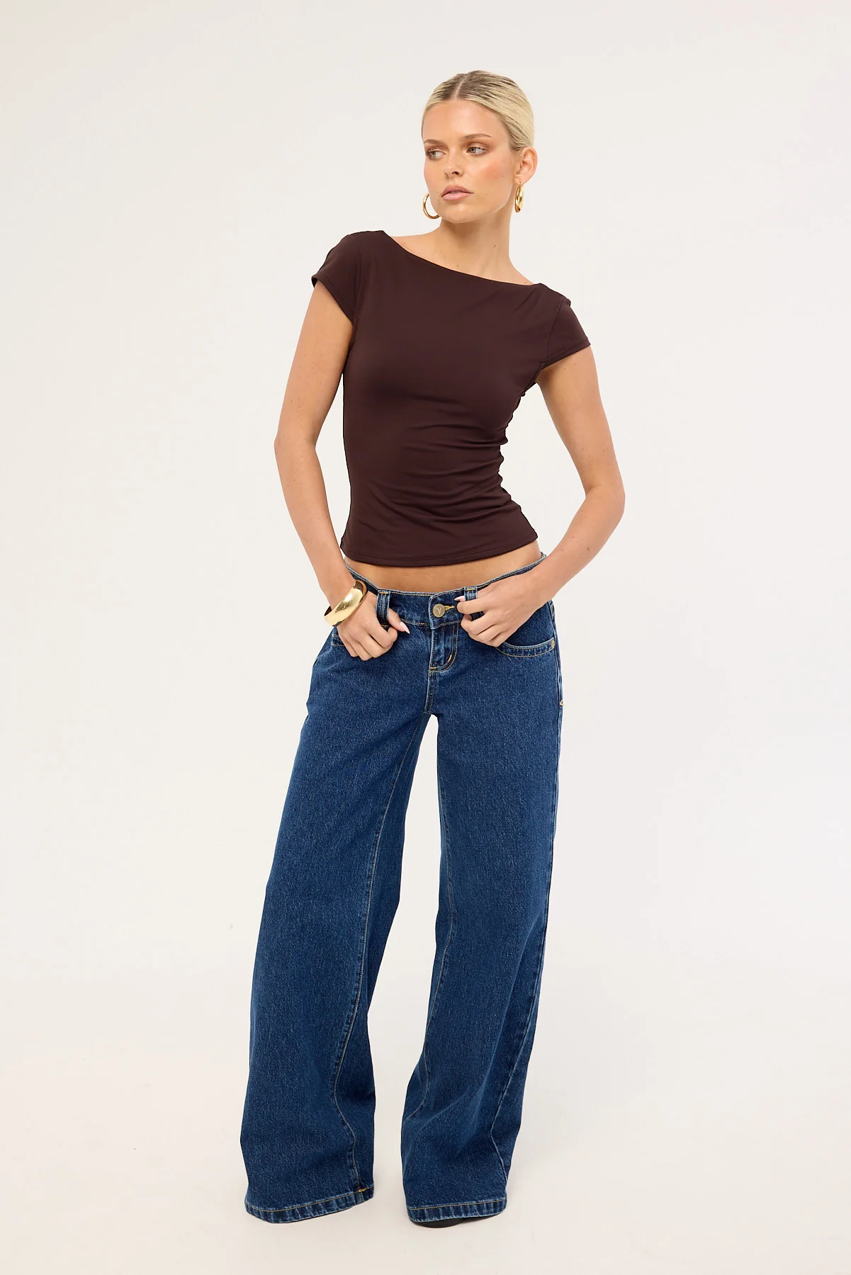L&t Iris Backless T-shirt Brown - Image 2