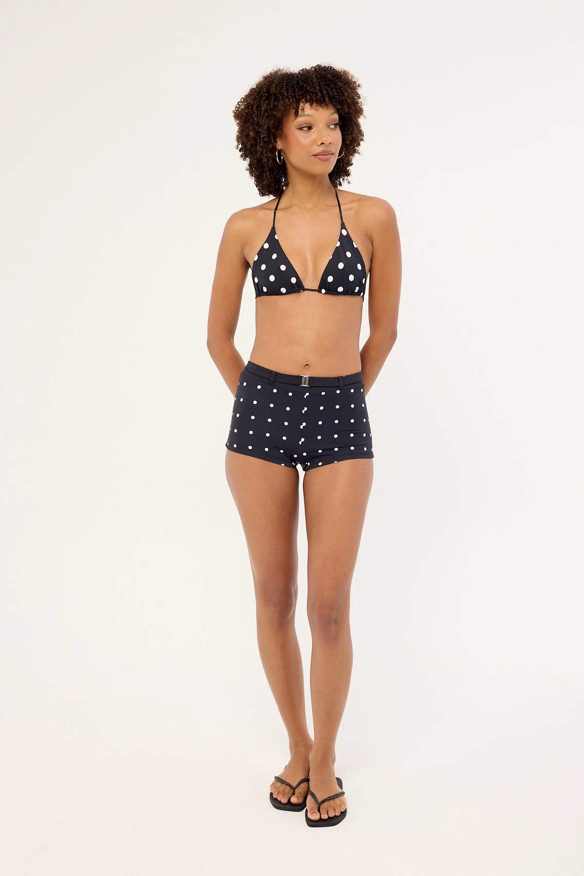 L&t POLKA DOT TIE BIKINI TOP Black Polka - Image 2