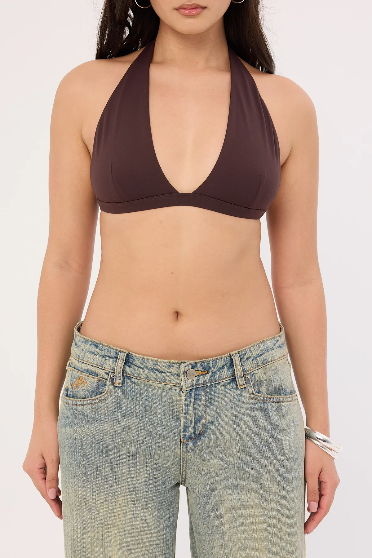 L&t Recycled Halter Bralette Brown - Image 7