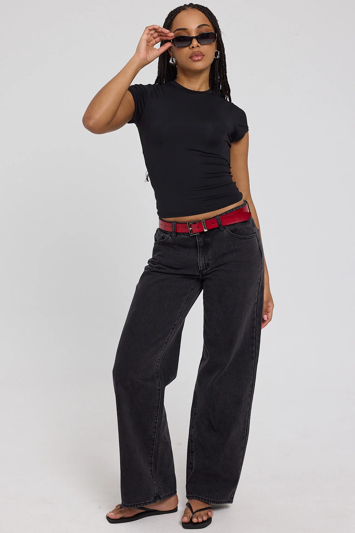 L&t Recycled Longline Baby Tee Black - Image 2