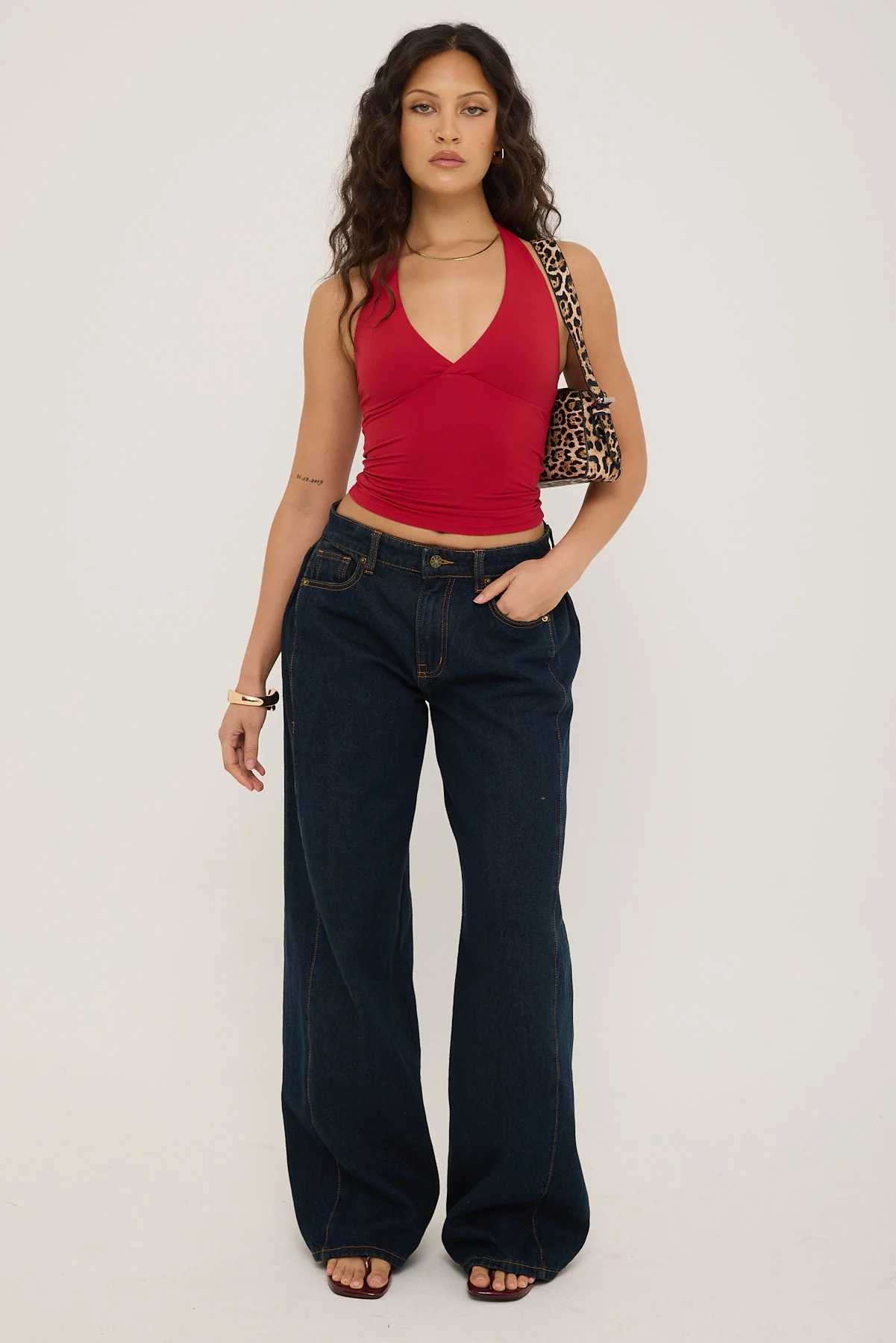 L&t Recycled Sylvia Halter Top Cherry Red - Image 2