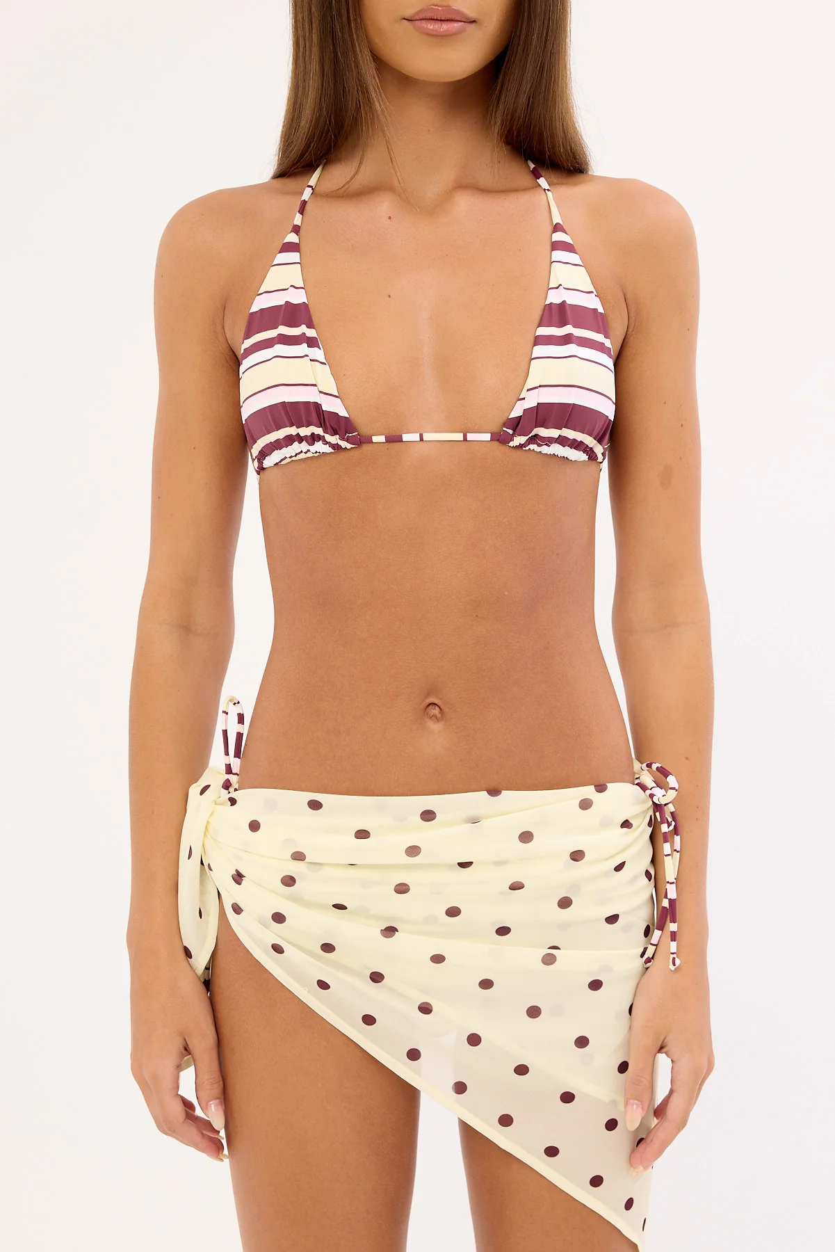 L&t Sorrento Stripe Bikini Top Butter Stripe - Image 6