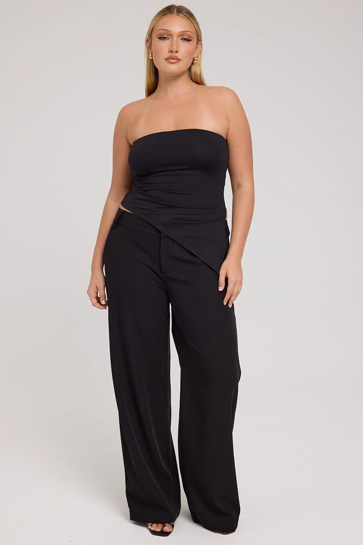 L&t Strapless Asymmetrical Top Black - Image 7