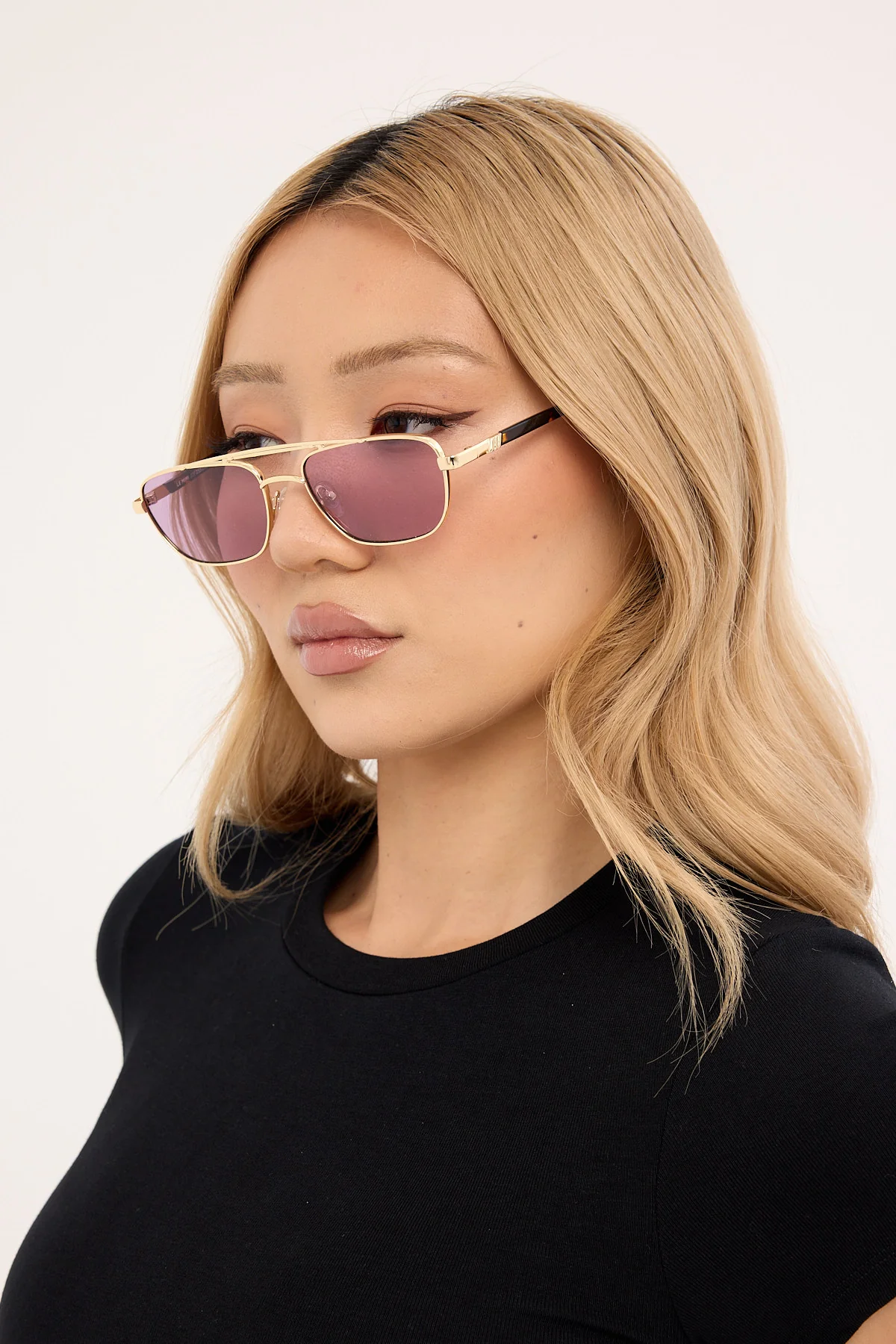Le Specs Le Mimi Gold Violet Mono - Image 4