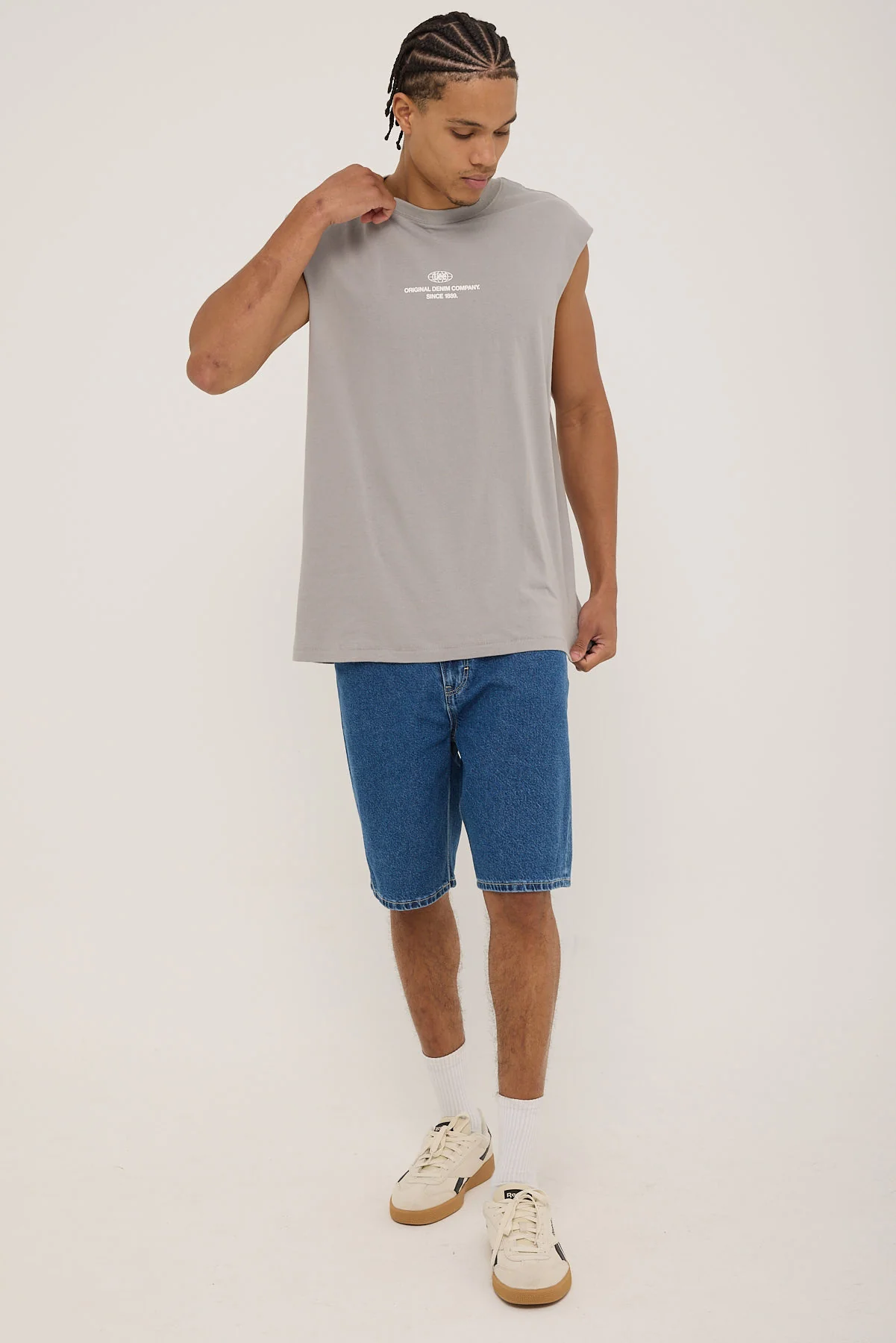 Lee Denim Co Muscle Tee Stone Steel - Image 2