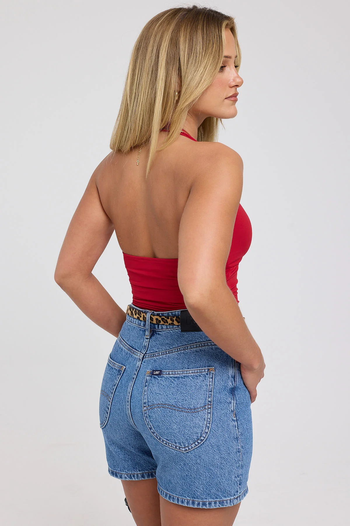 Lee High Moms Denim Short Bold Blue - Image 4