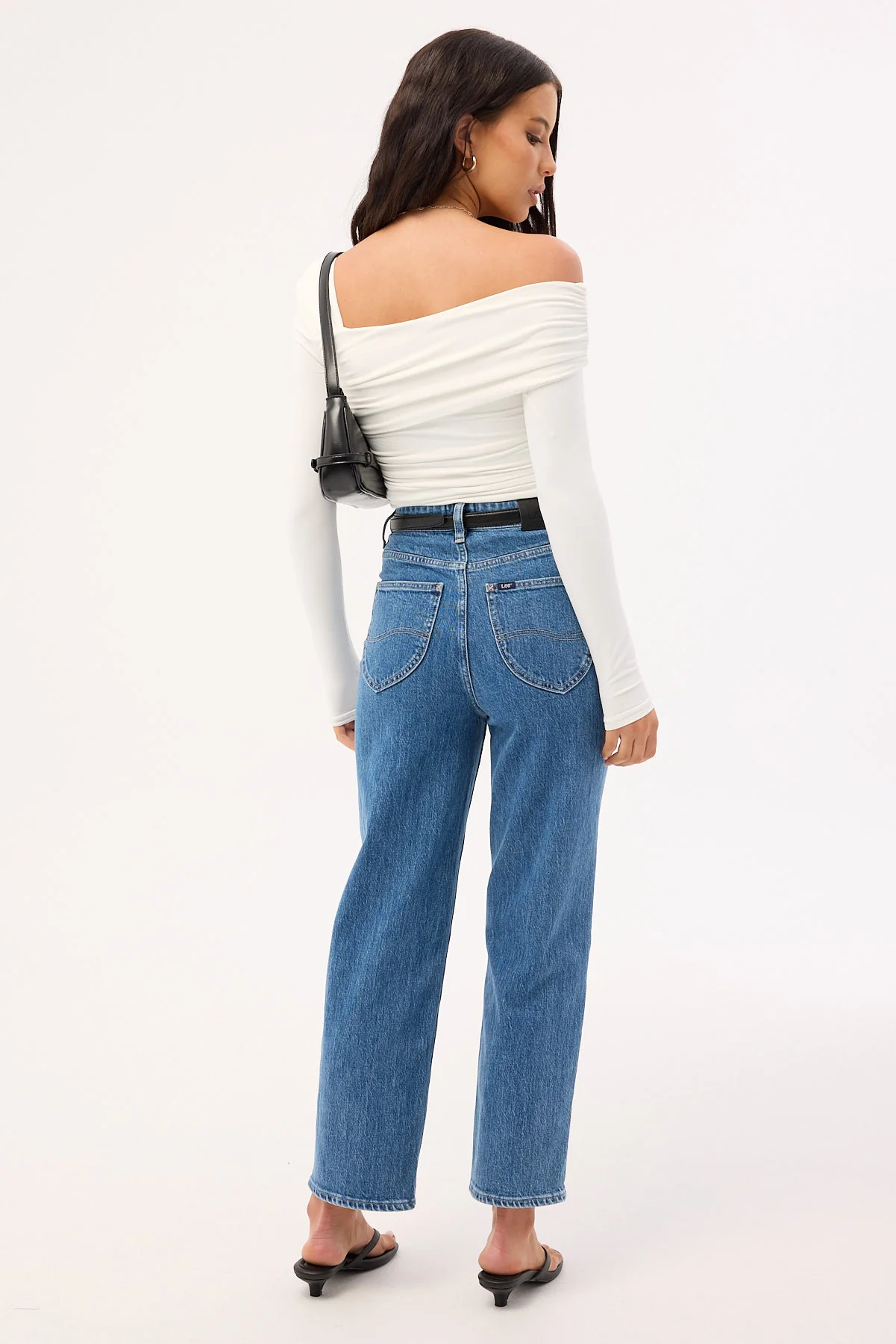 Lee High Straight Crop Jean Cobalt Blue - Image 6