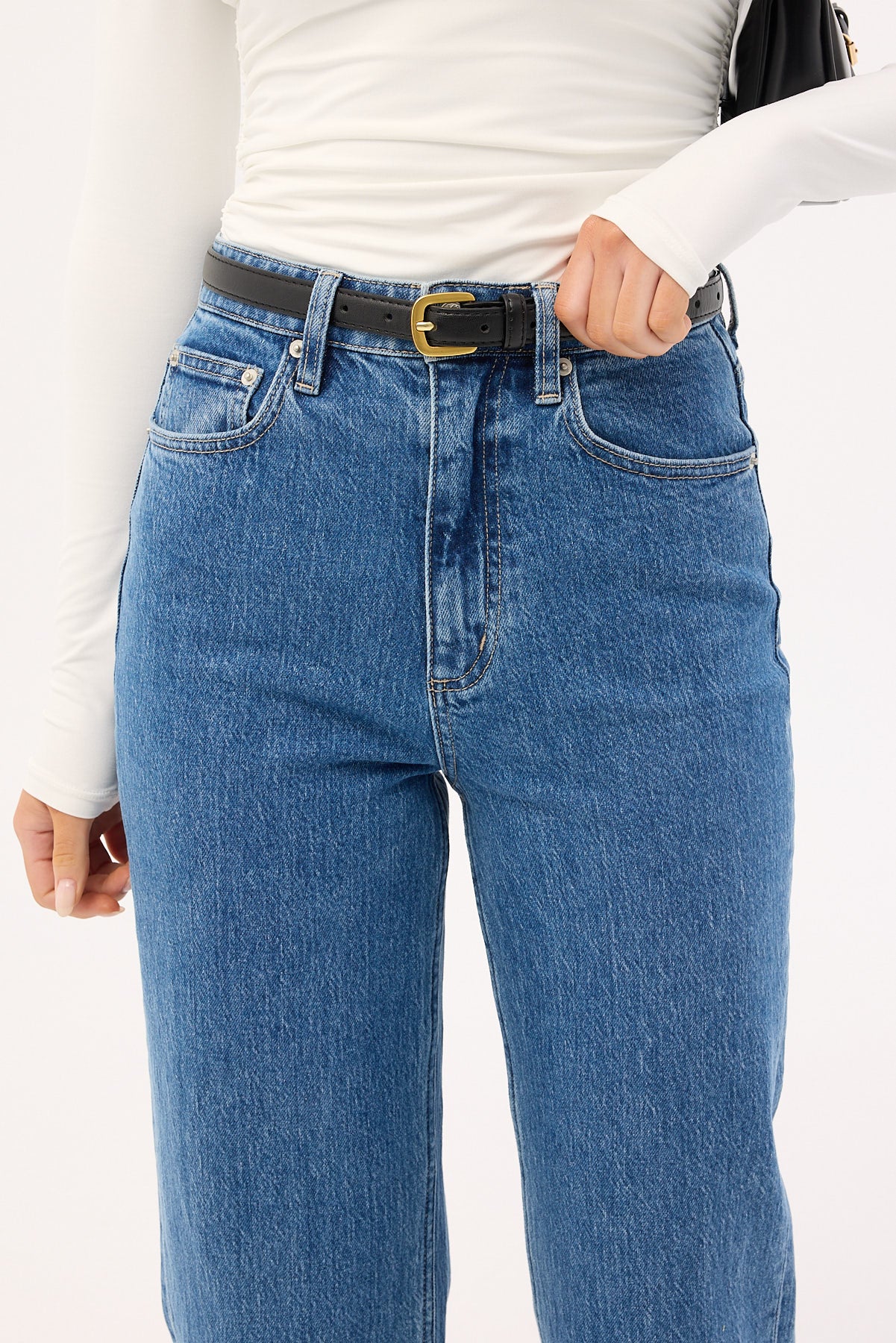 Lee High Straight Crop Jean Cobalt Blue - Image 8
