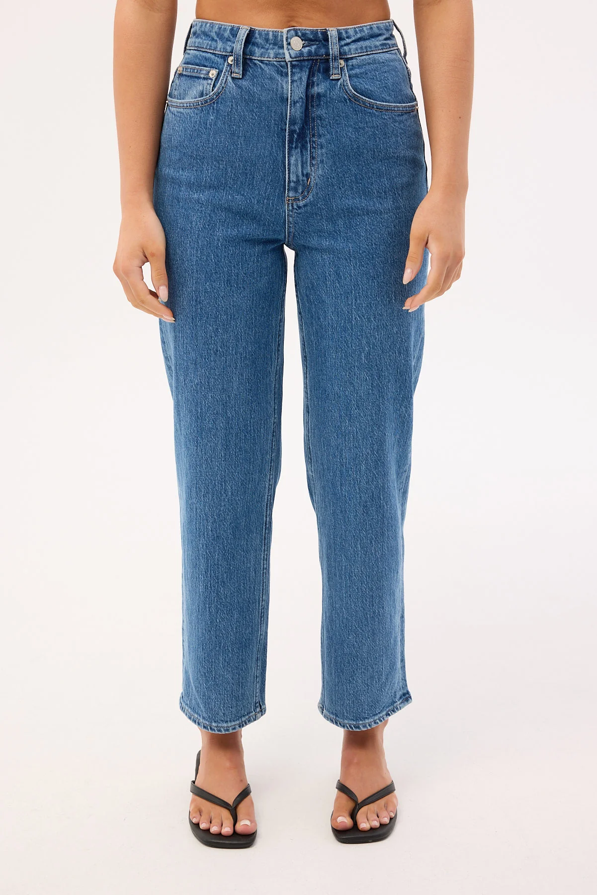 Lee High Straight Crop Jean Cobalt Blue - Image 9