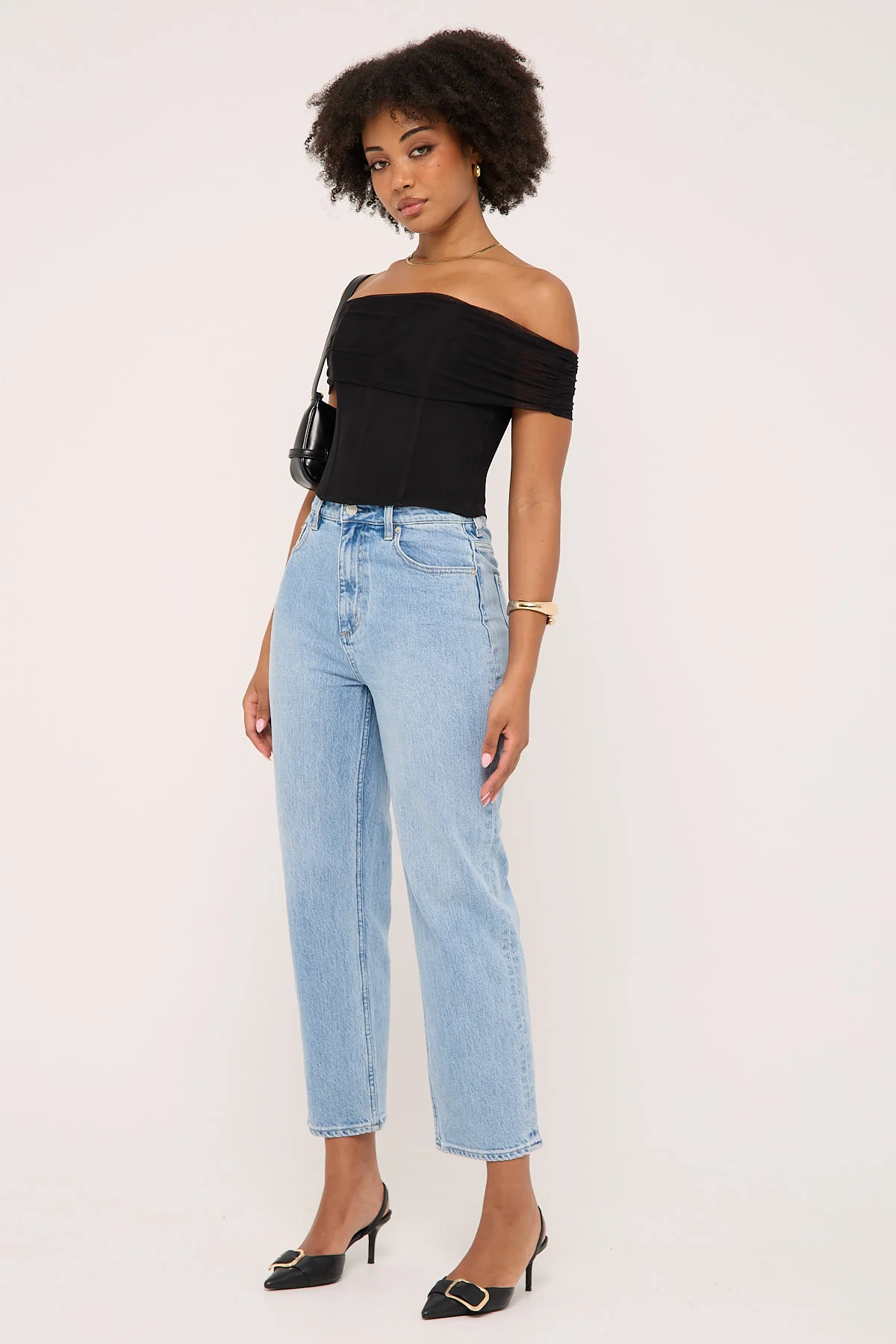 Lee High Straight Crop Jean Skyline Blue