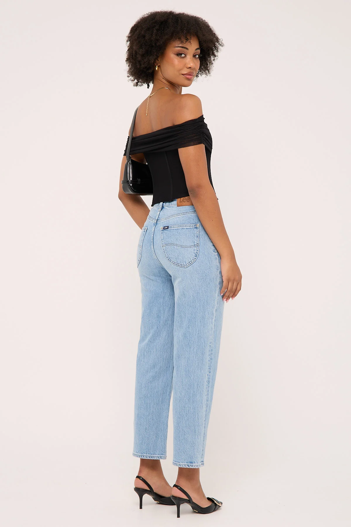 Lee High Straight Crop Jean Skyline Blue - Image 5