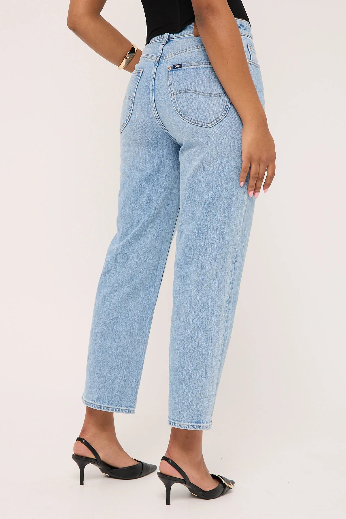Lee High Straight Crop Jean Skyline Blue - Image 6