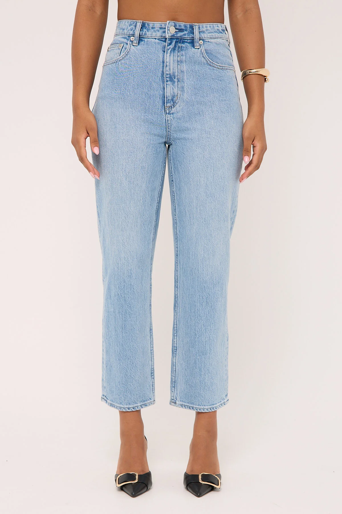 Lee High Straight Crop Jean Skyline Blue - Image 8