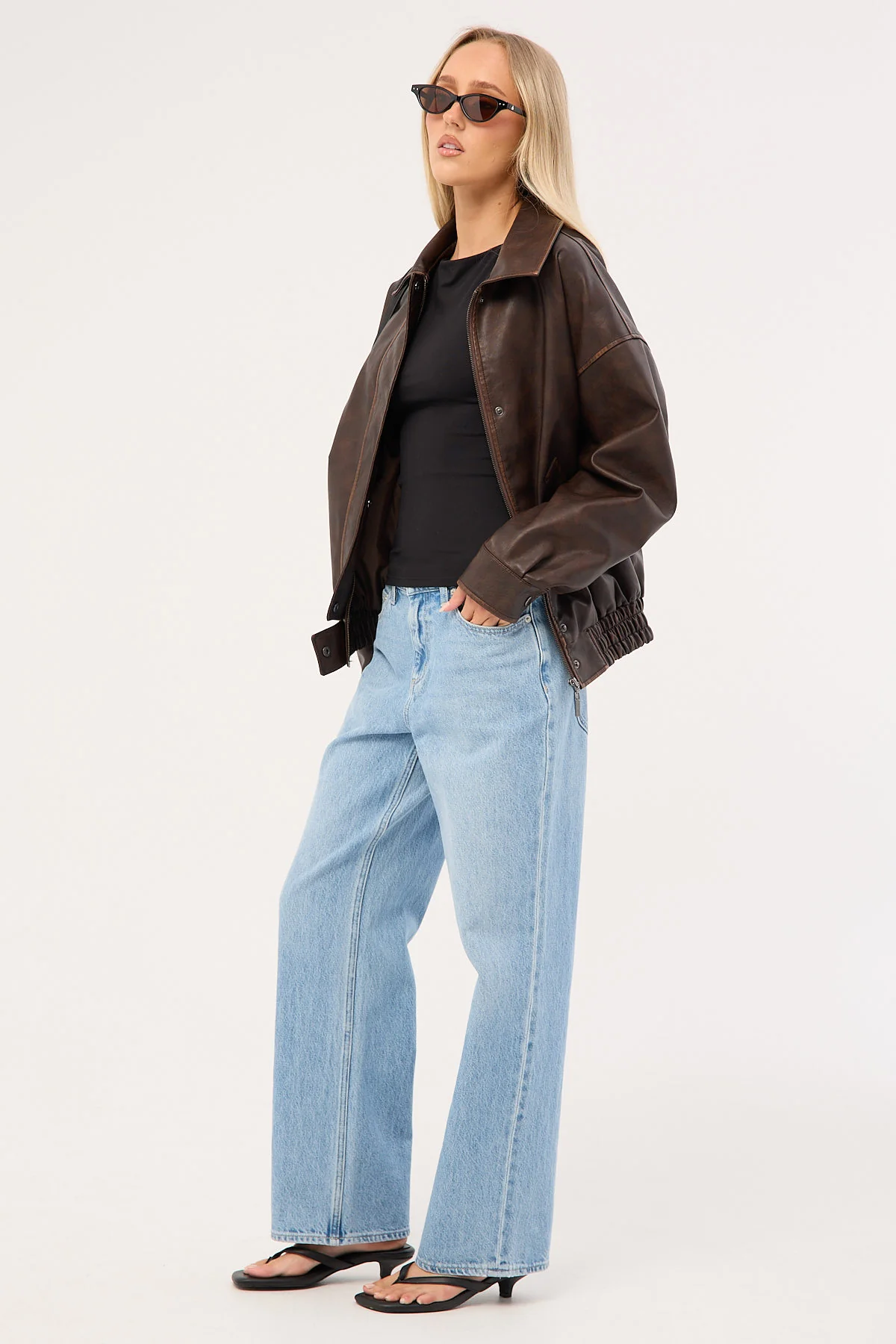 Lee Mid Baggy Petite Jean Skyline Blue