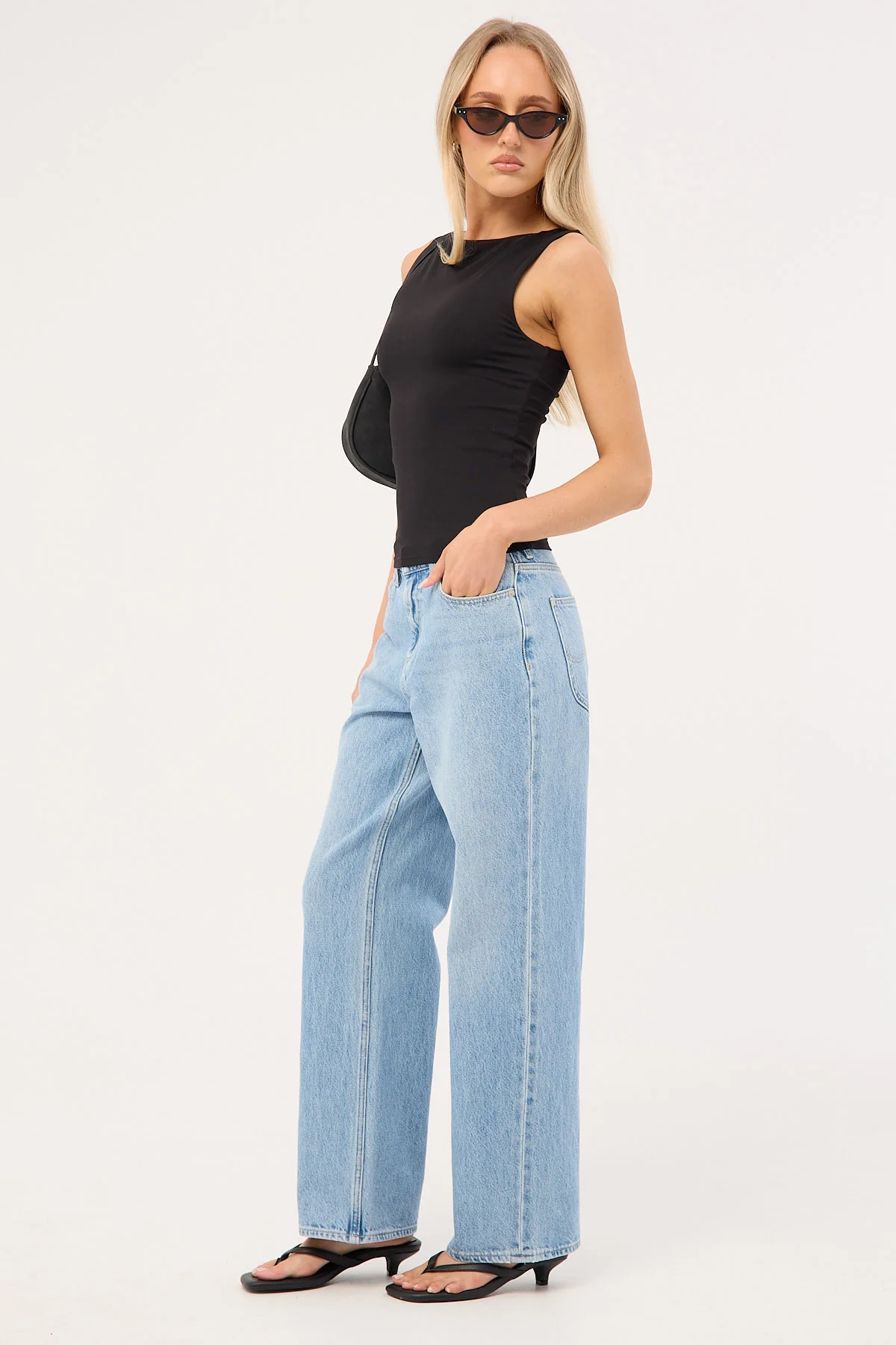 Lee Mid Baggy Petite Jean Skyline Blue - Image 4