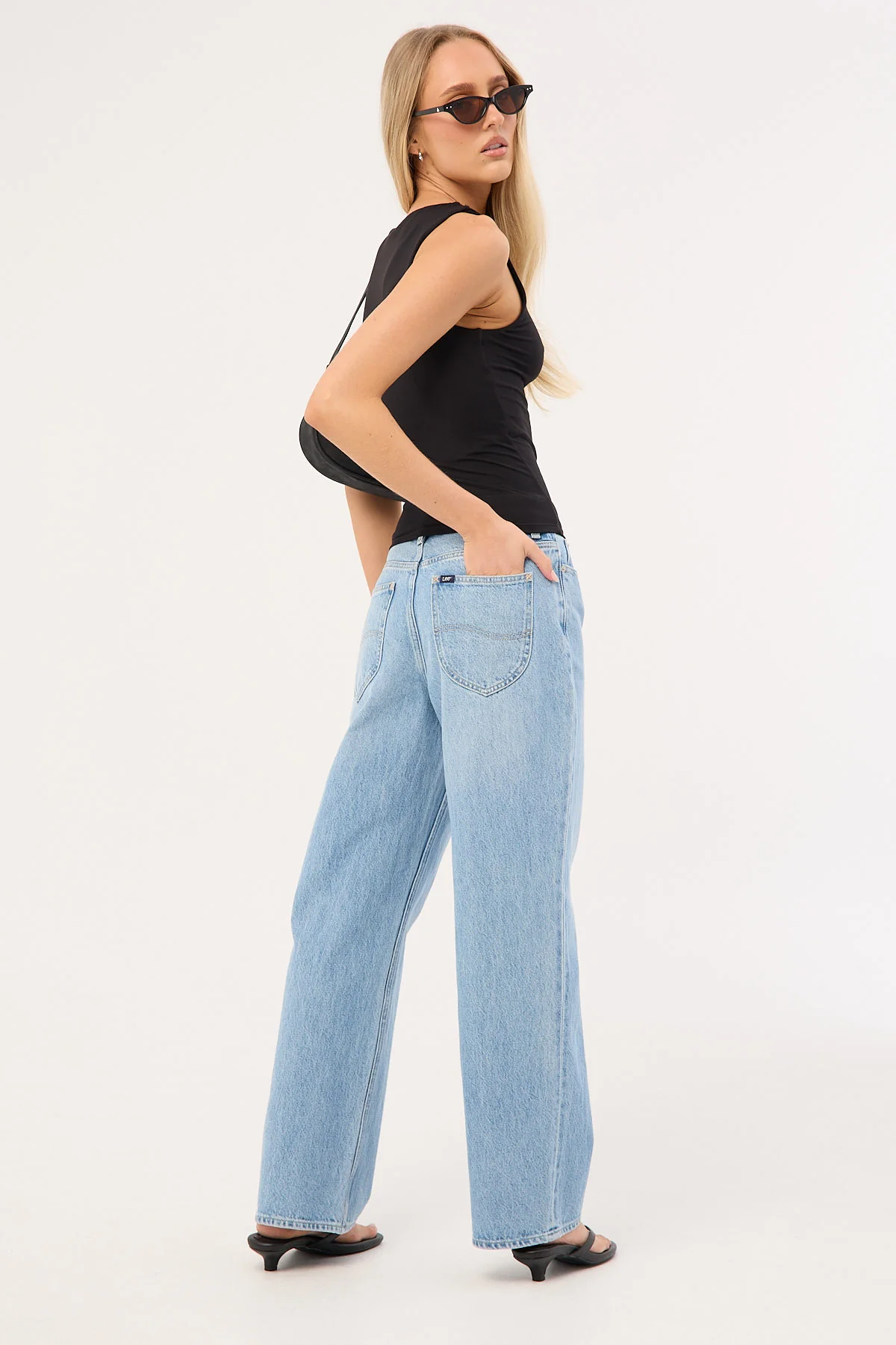 Lee Mid Baggy Petite Jean Skyline Blue - Image 6