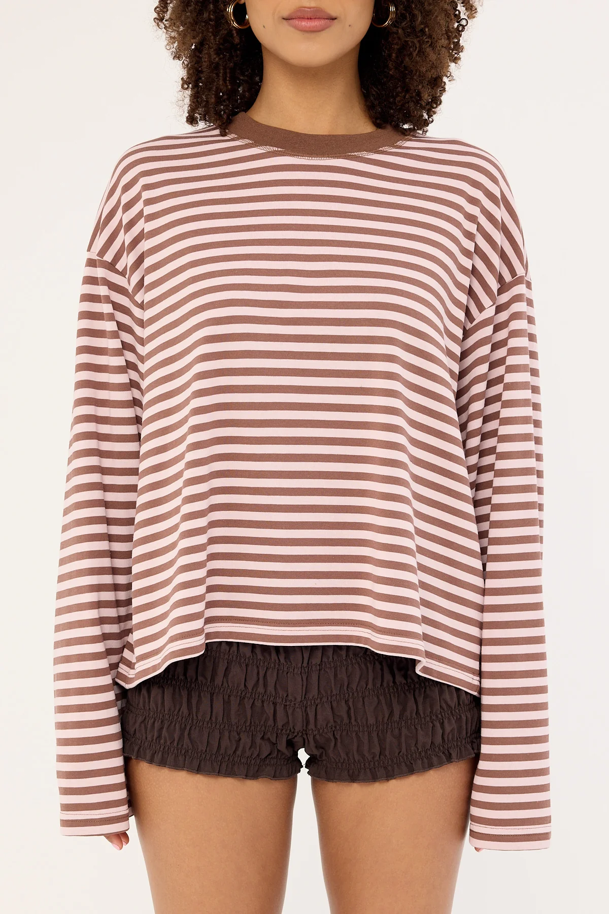 Lioness Bloom Long Sleeve Chocolate Blush Stripe - Image 7