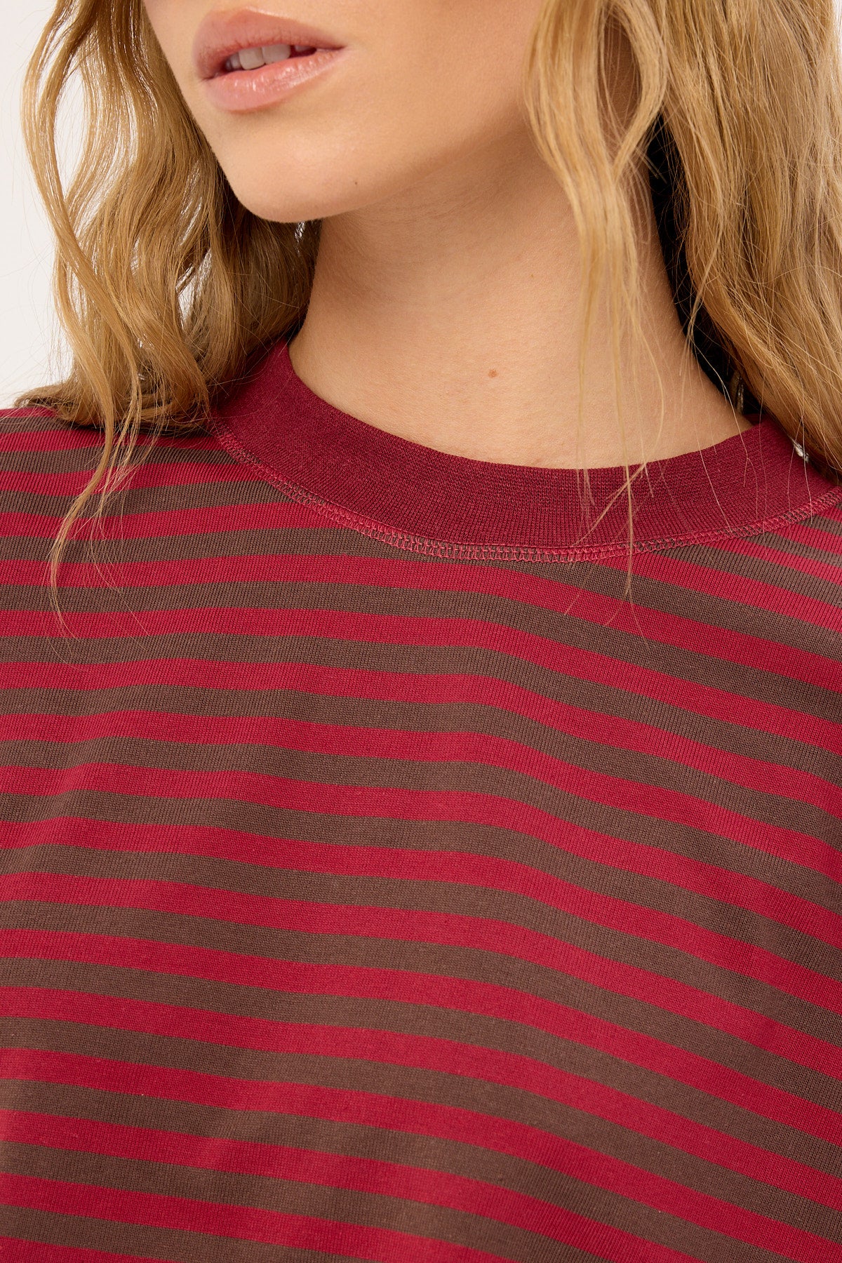 Lioness Bloom Long Sleeve Chocolate Wine Stripe - Image 3