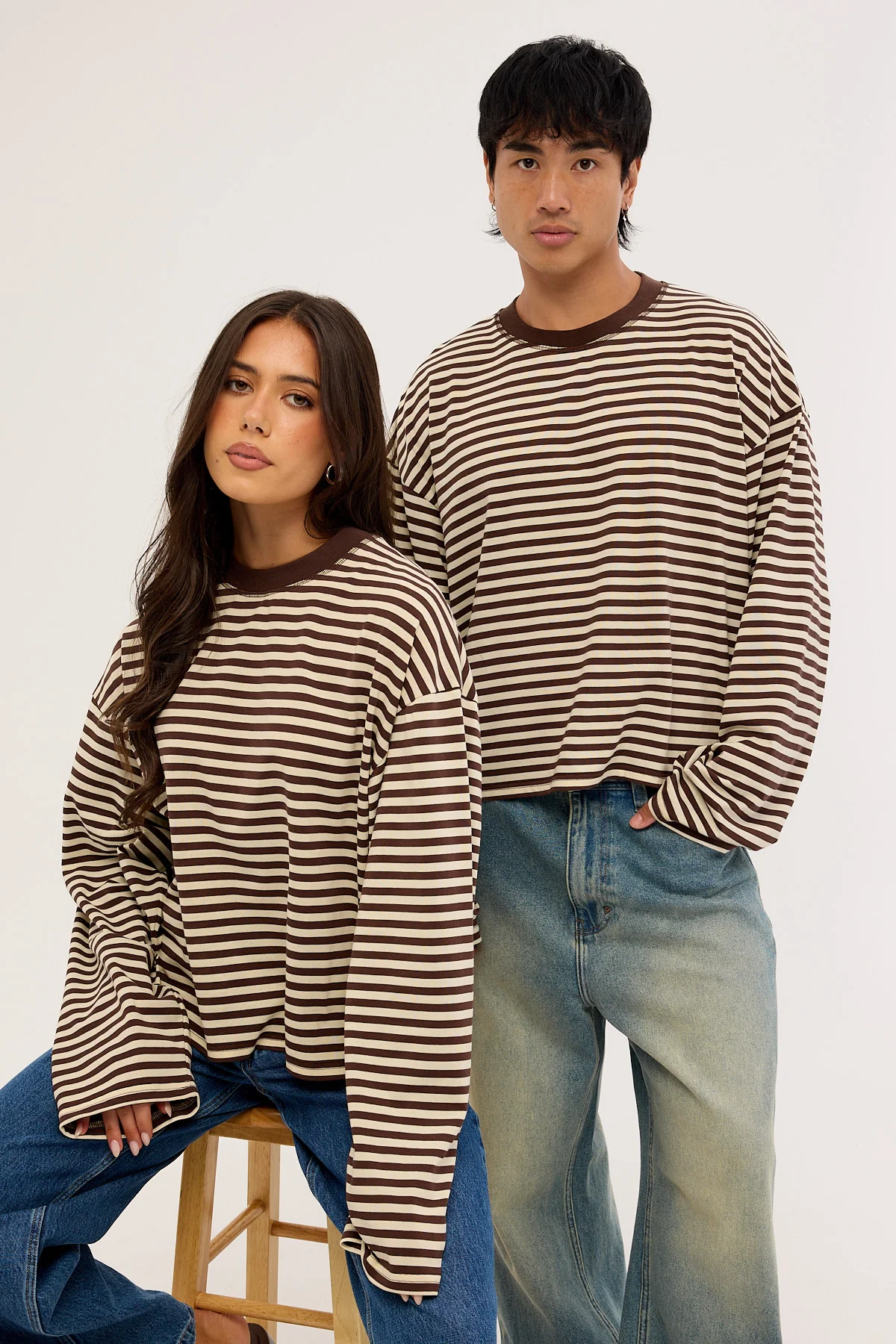 Lioness Bloom Long Sleeve Dark Chocolate Stripe