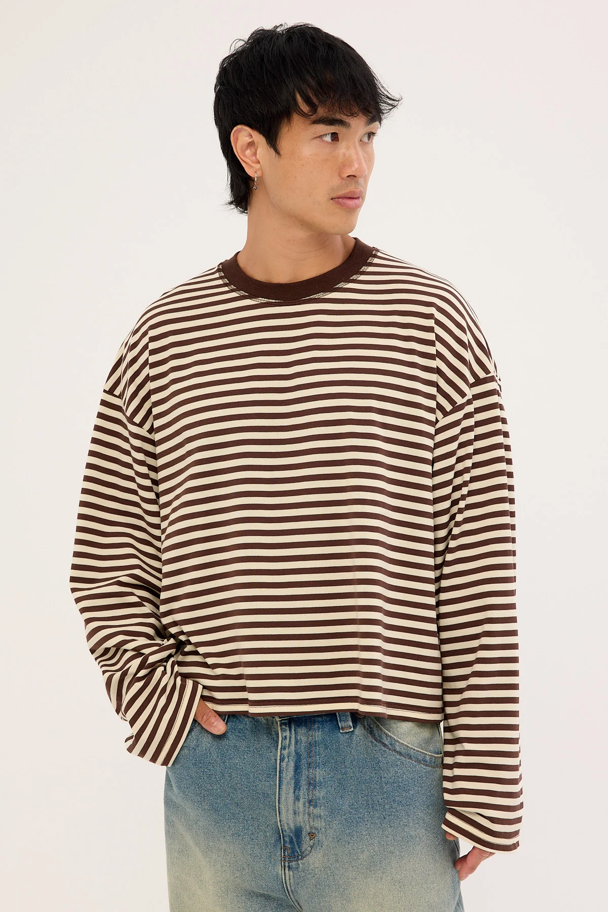 Lioness Bloom Long Sleeve Dark Chocolate Stripe - Image 3