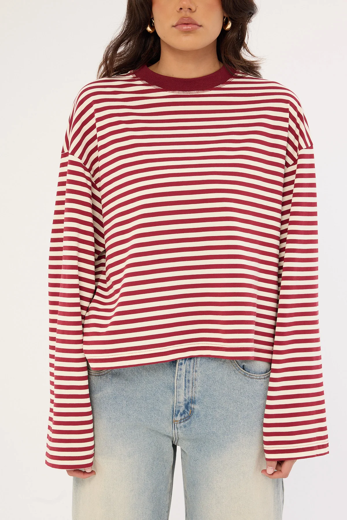 Lioness Bloom Long Sleeve Wine Stripe - Image 12
