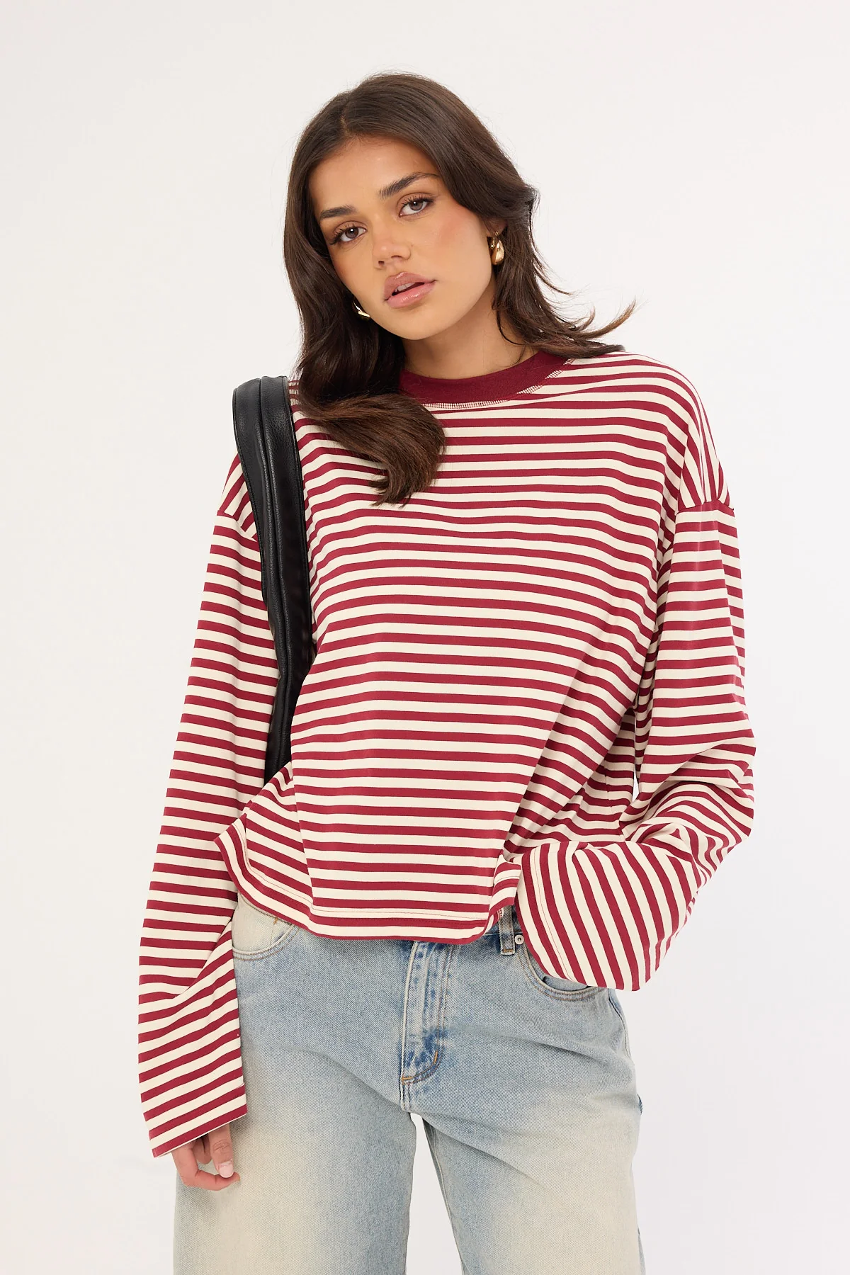 Lioness Bloom Long Sleeve Wine Stripe - Image 2