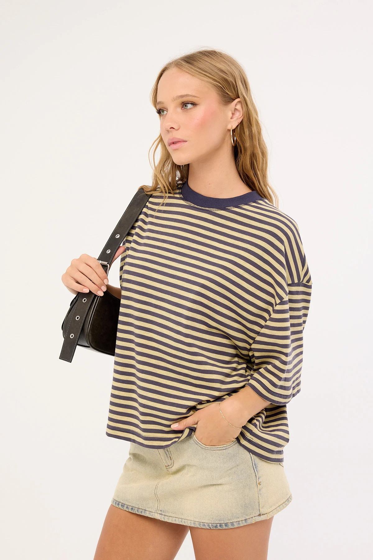 Lioness Bloom Short Sleeve Beige Stripe - Image 10