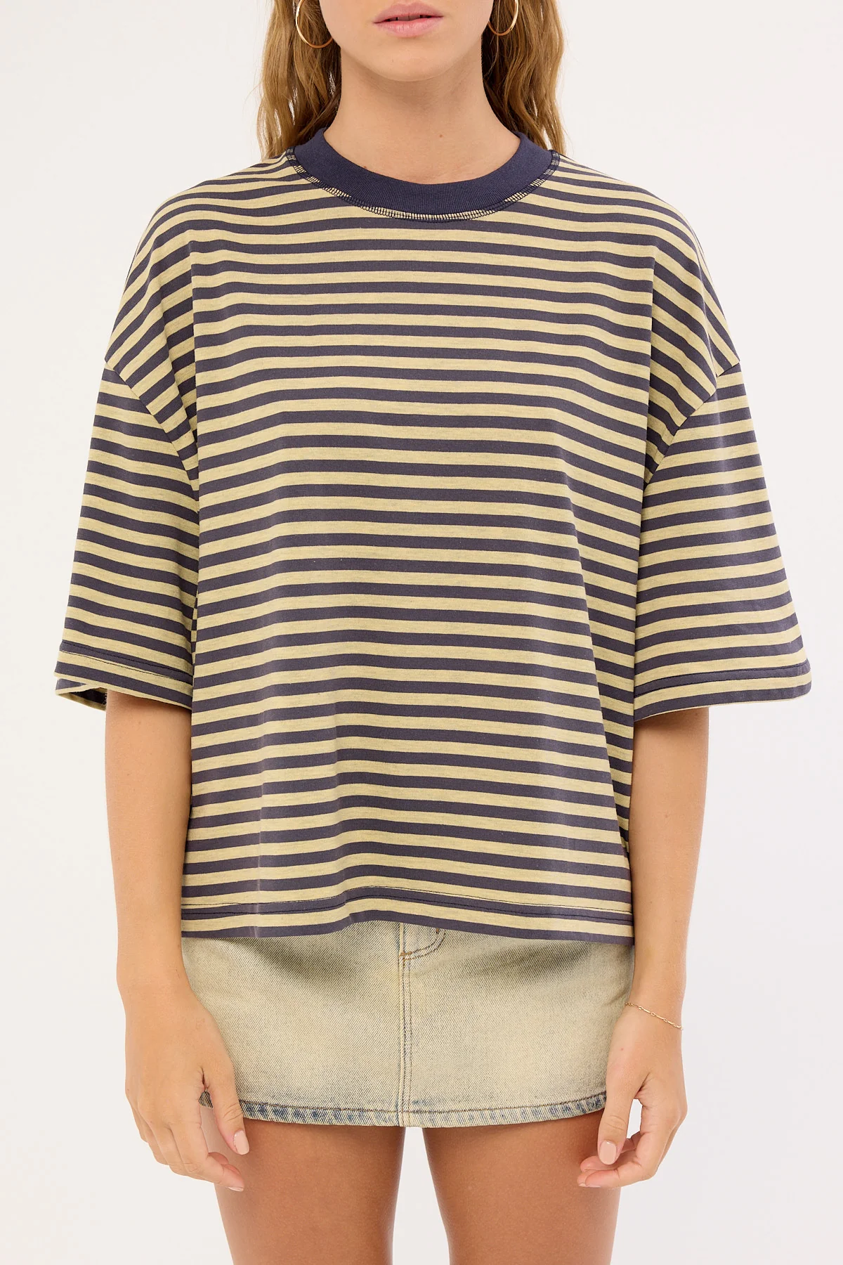 Lioness Bloom Short Sleeve Beige Stripe - Image 12