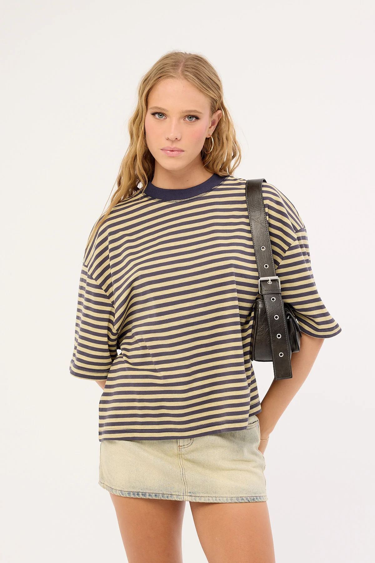 Lioness Bloom Short Sleeve Beige Stripe - Image 2