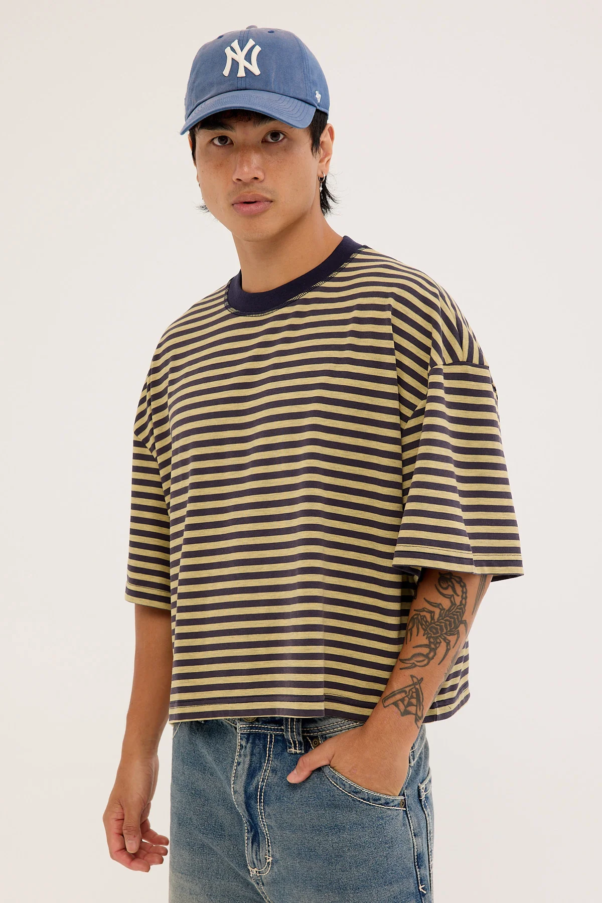 Lioness Bloom Short Sleeve Beige Stripe - Image 3
