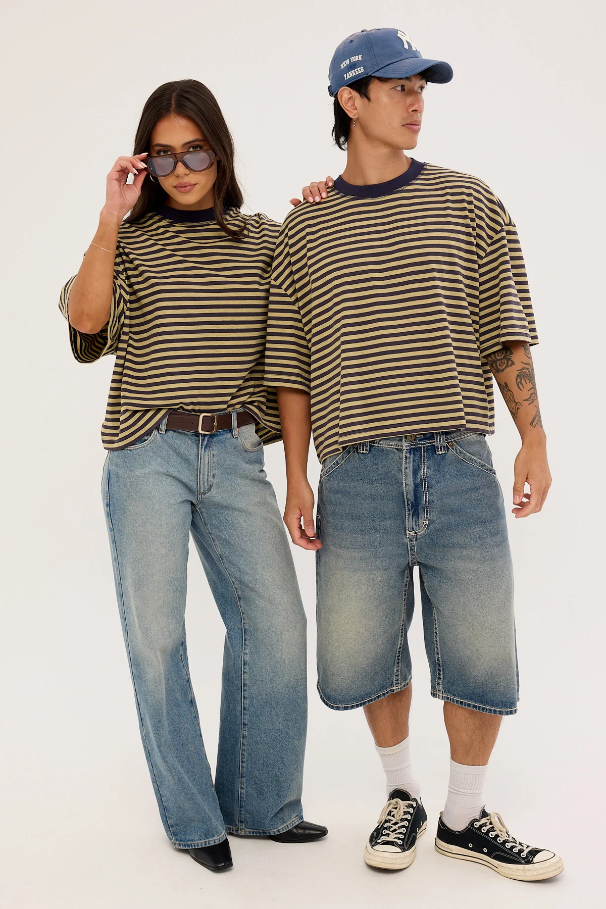 Lioness Bloom Short Sleeve Beige Stripe - Image 4