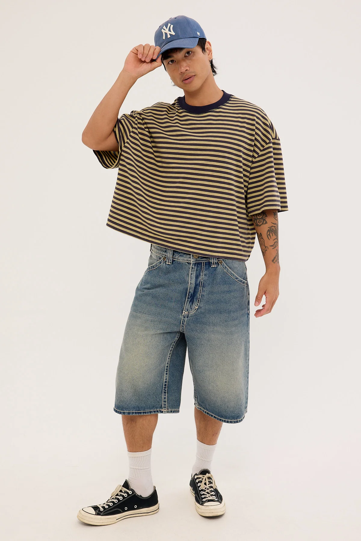 Lioness Bloom Short Sleeve Beige Stripe - Image 9